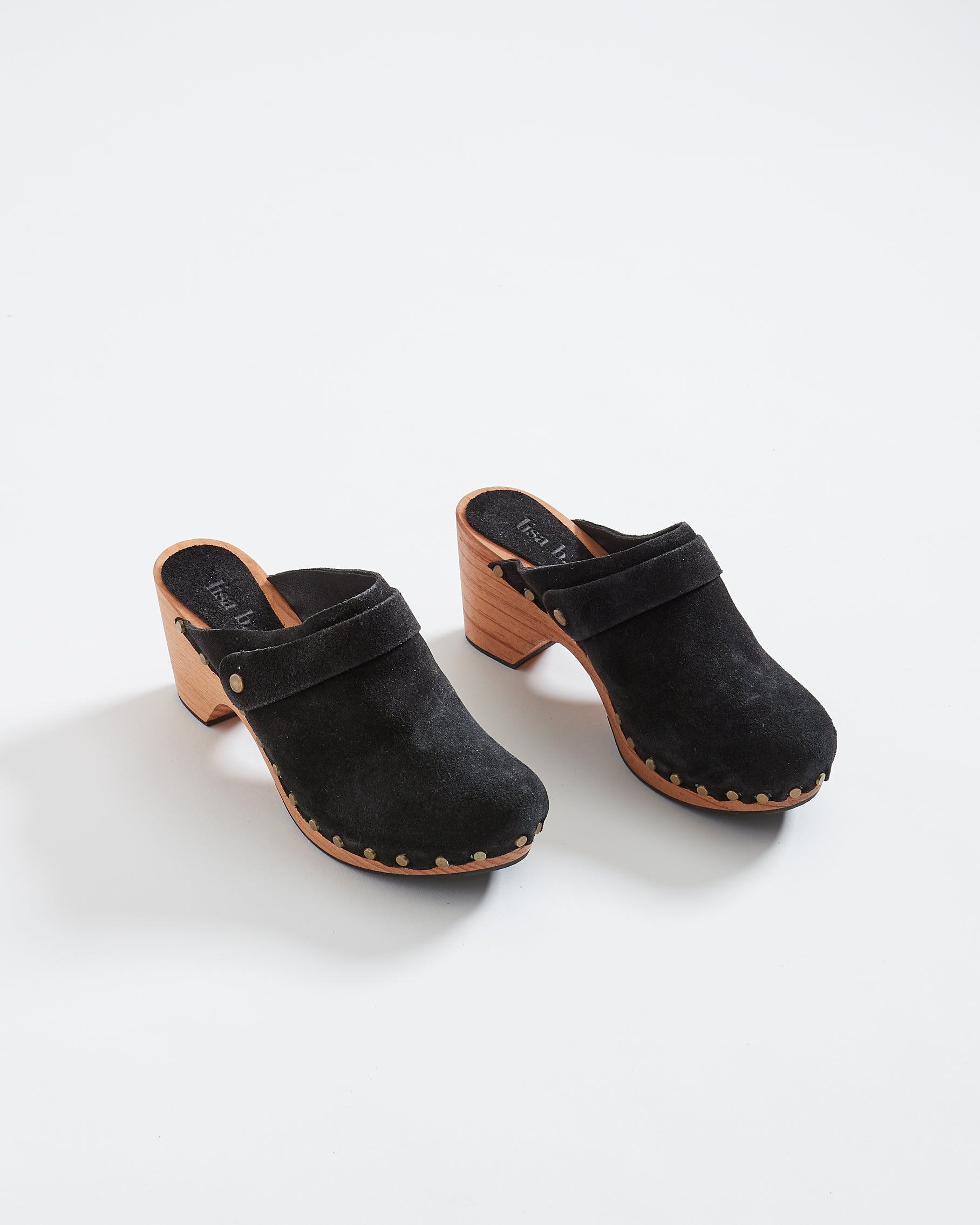 High Classic Suede Clogs in Black