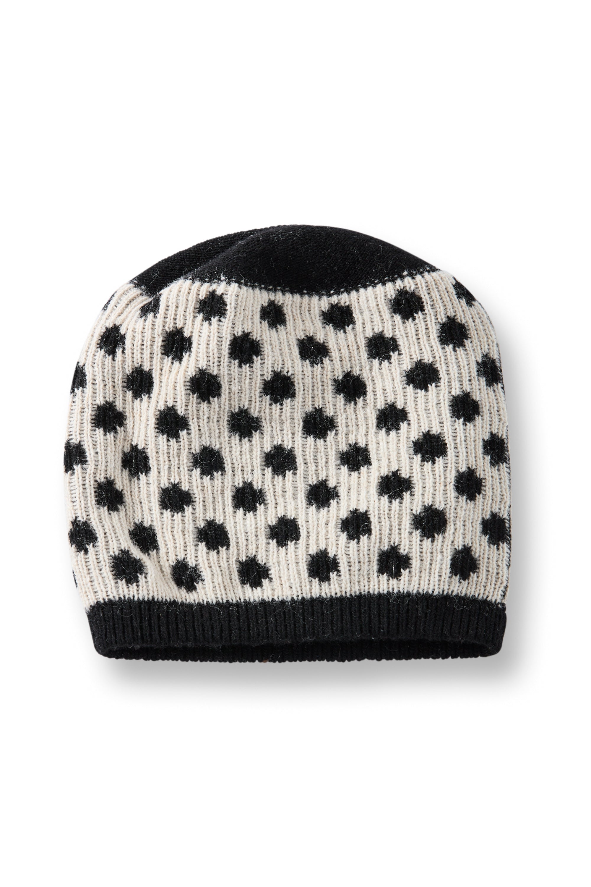 wool cashmere knit hat | reversible dot
