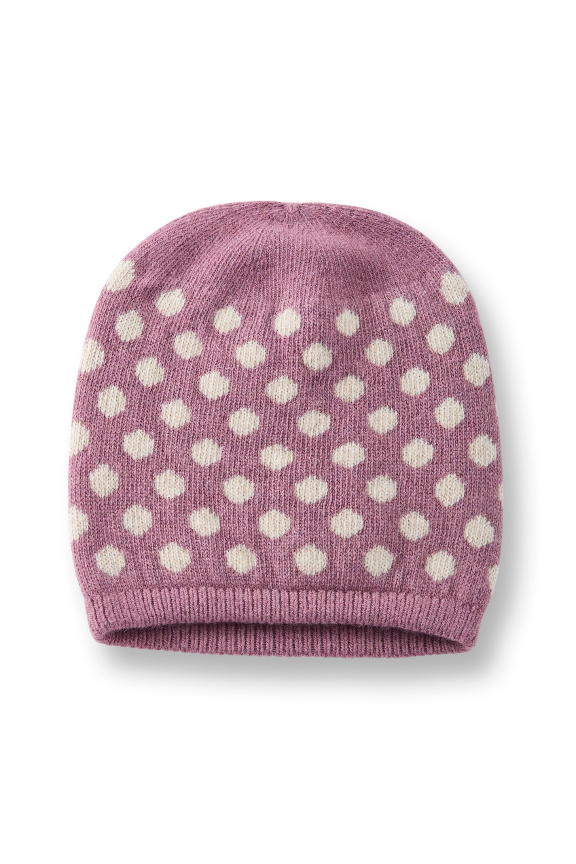 wool cashmere knit hat | reversible dot