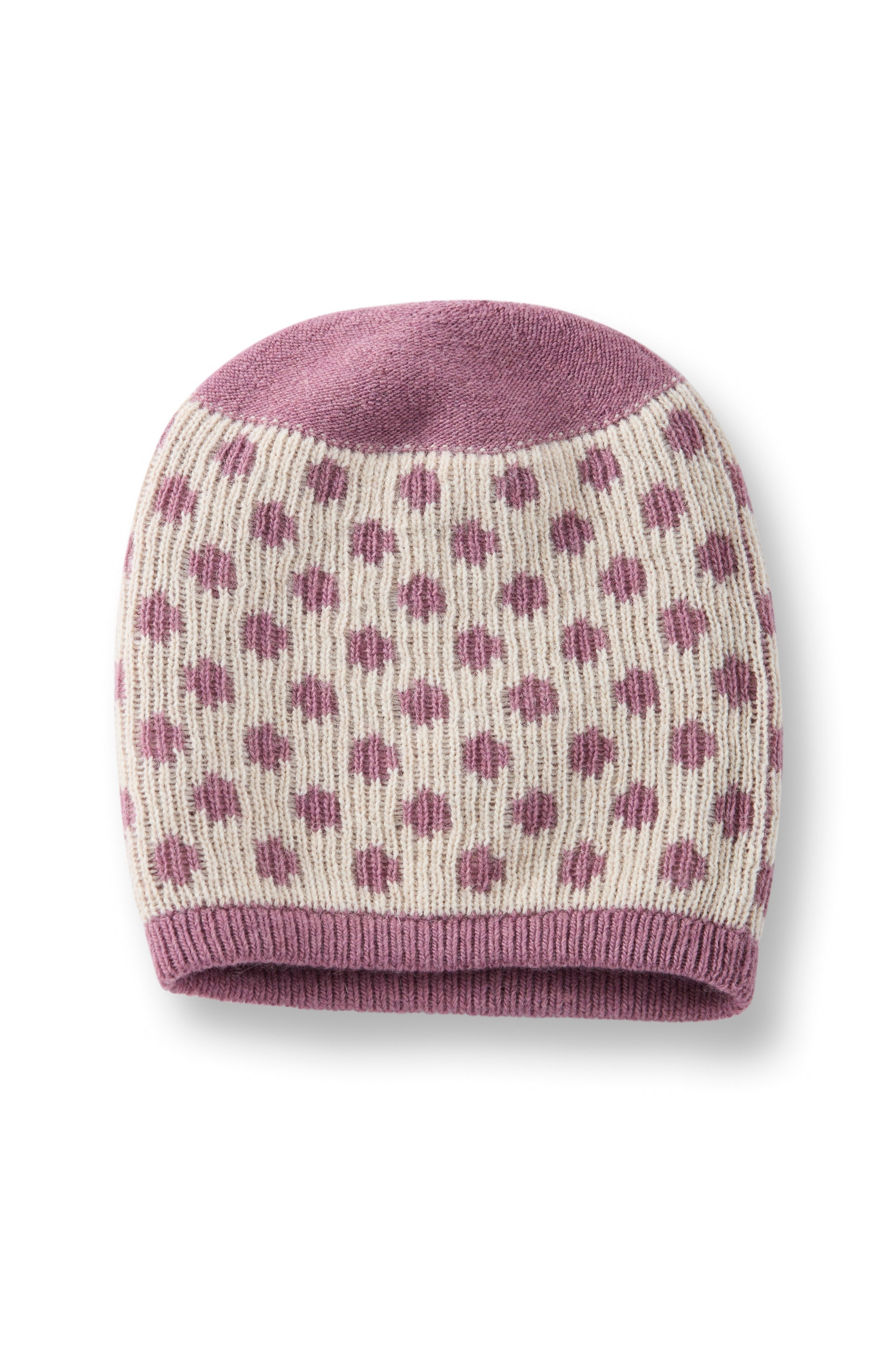 wool cashmere knit hat | reversible dot