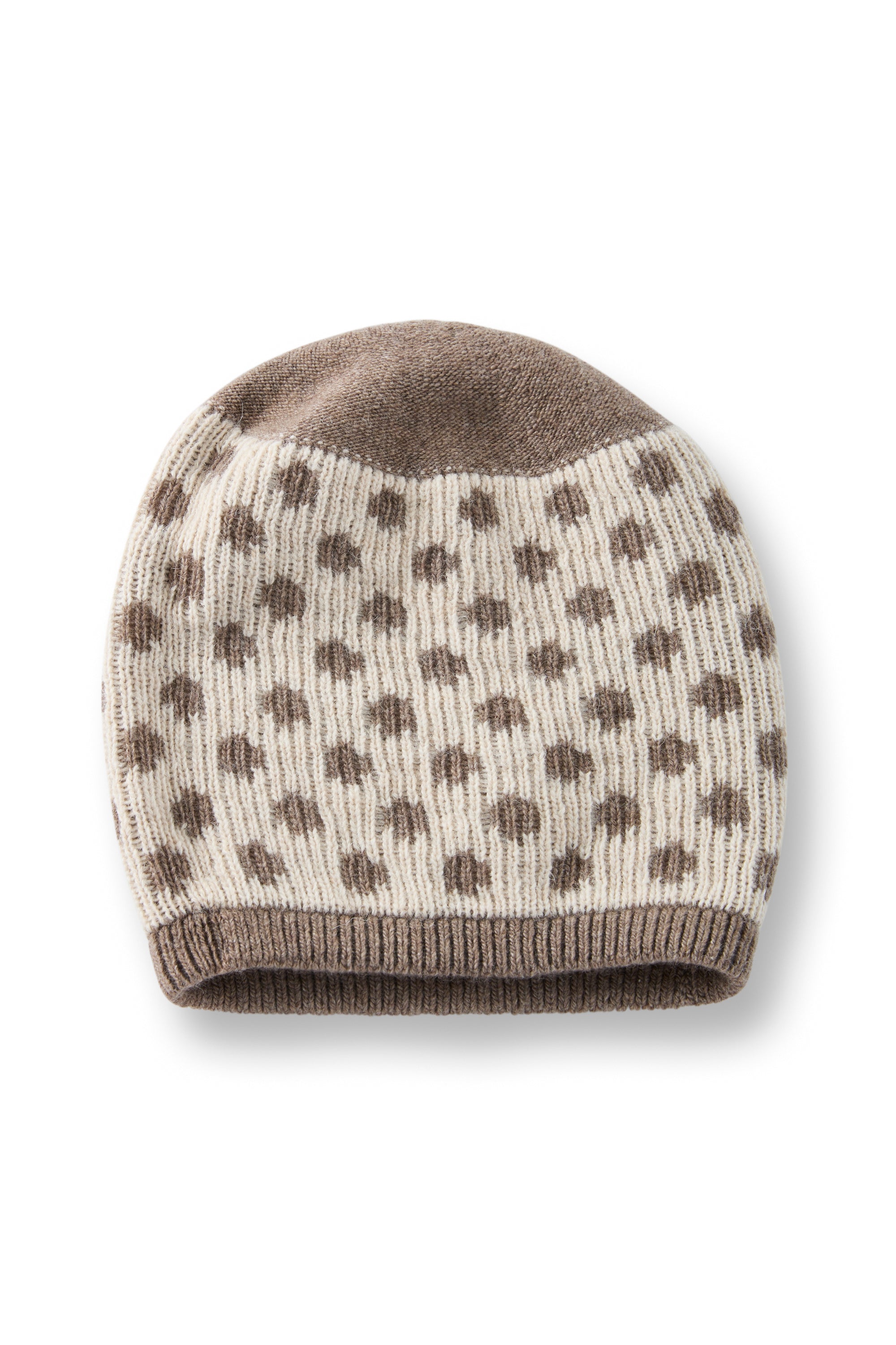wool cashmere knit hat | reversible dot