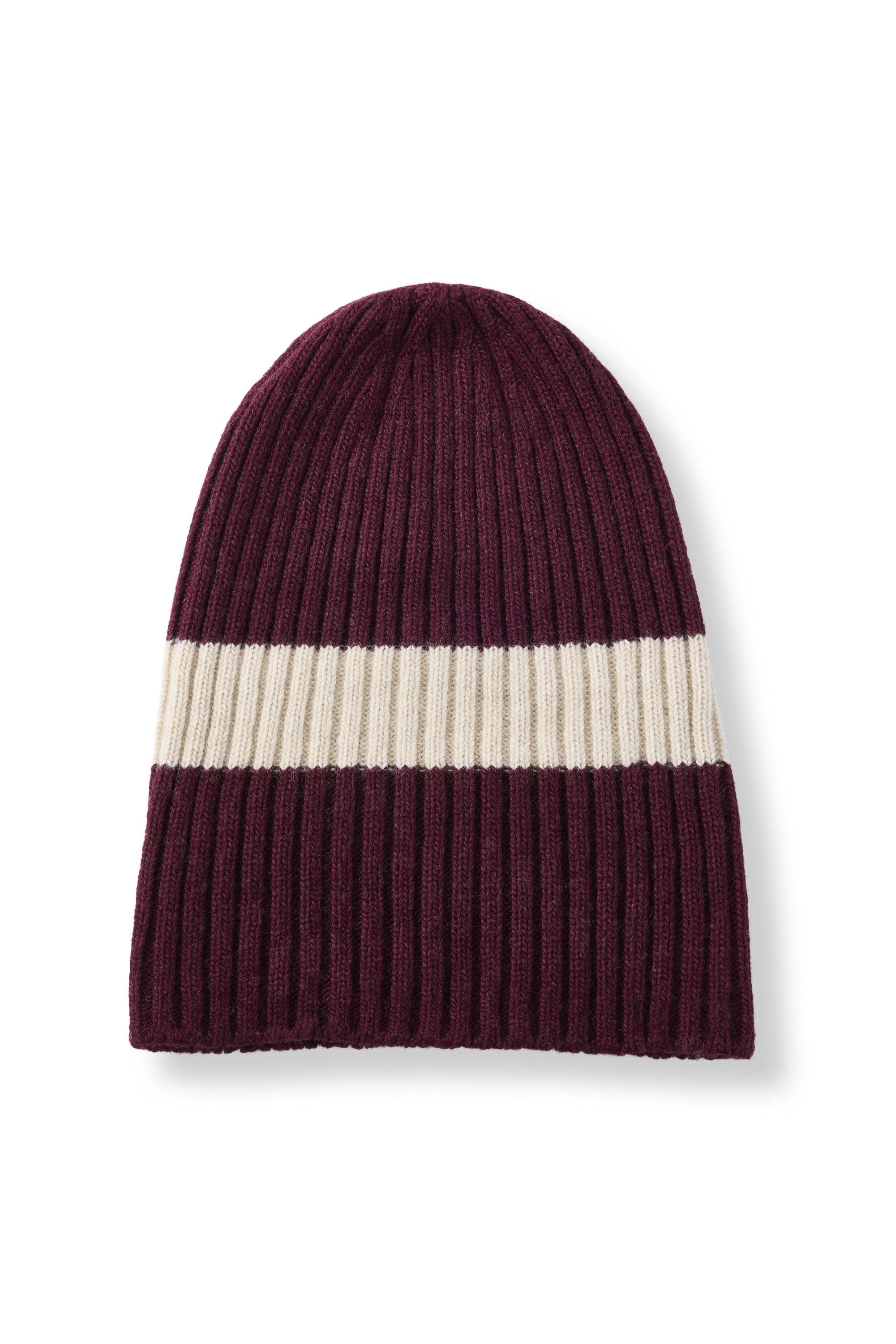 wool cashmere knit hat | wide stripe