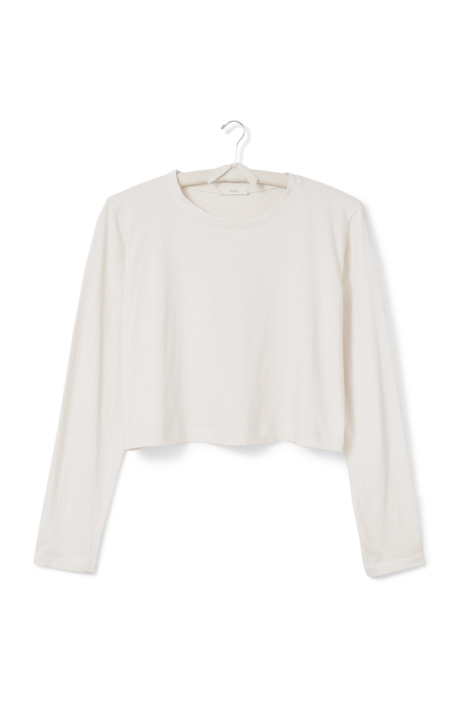 cropped long sleeve relaxed crew neck tee shirt