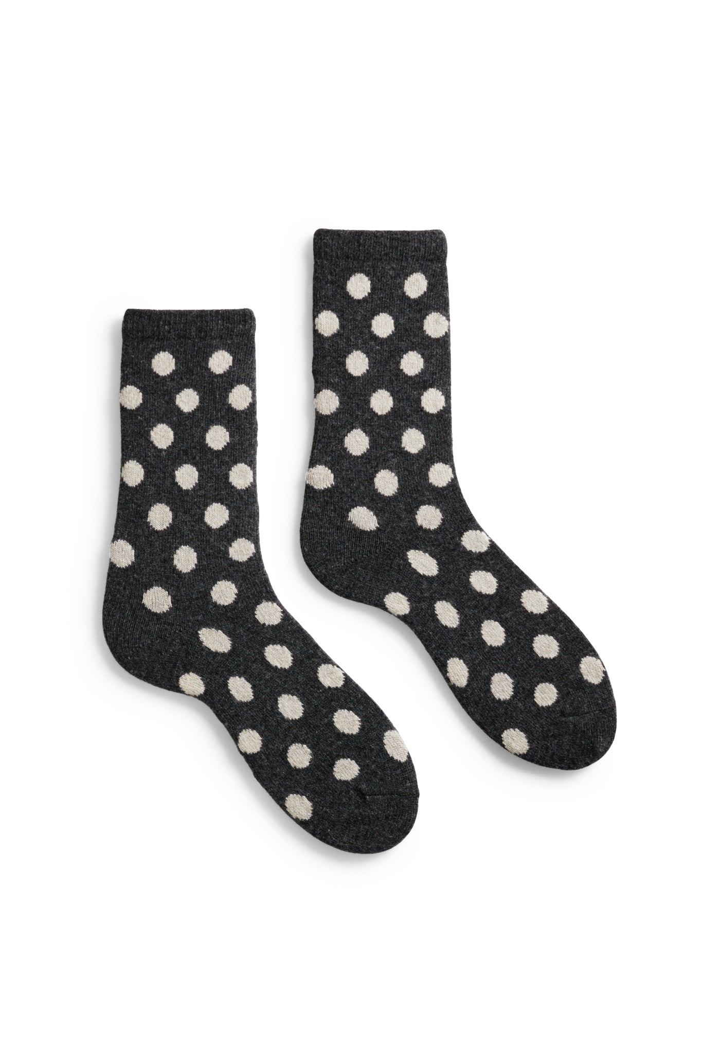 lisa b. wool cashmere women socks | dot crew in charcoal