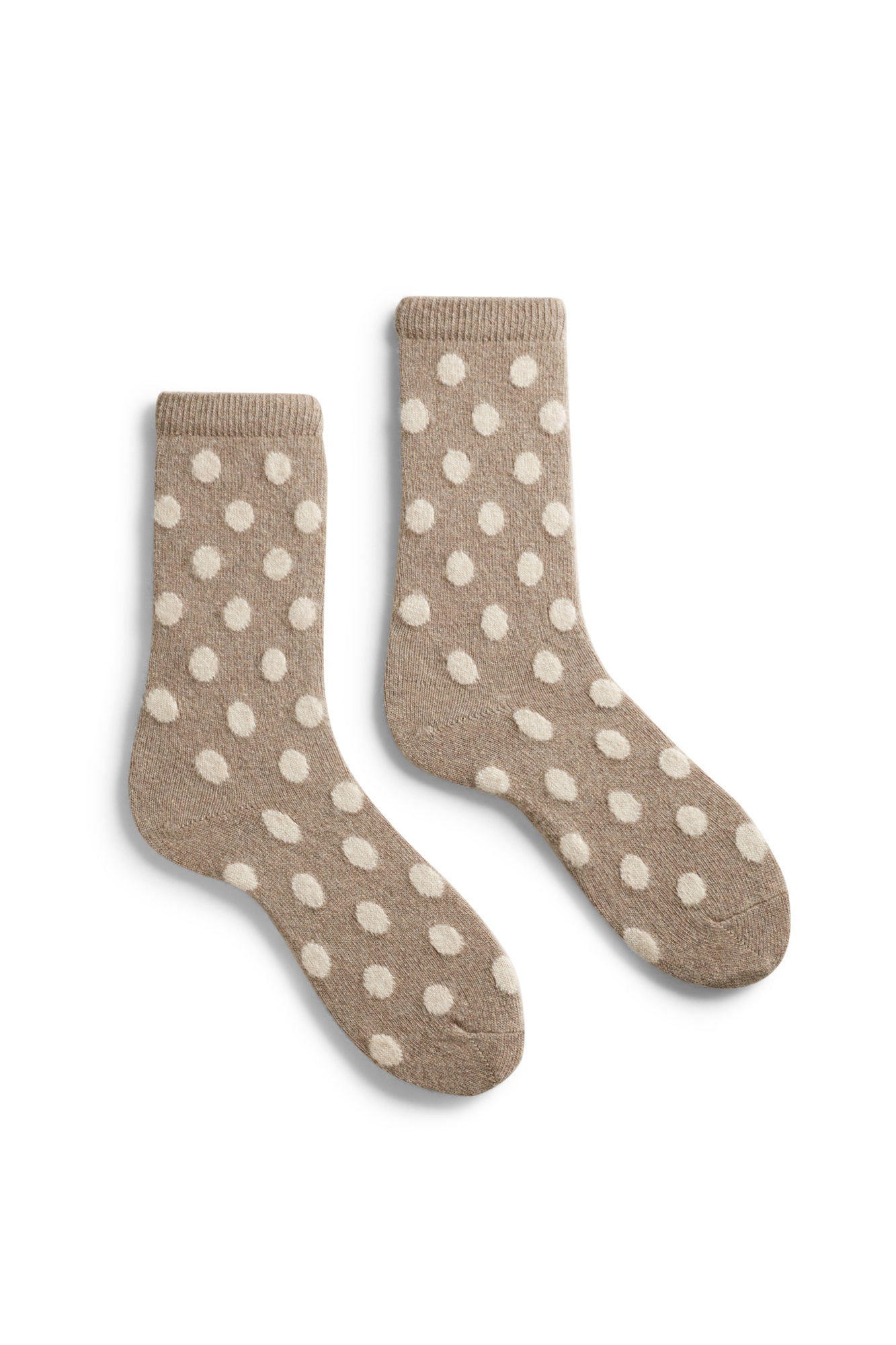 lisa b. wool cashmere men socks | dot crew in mushroom