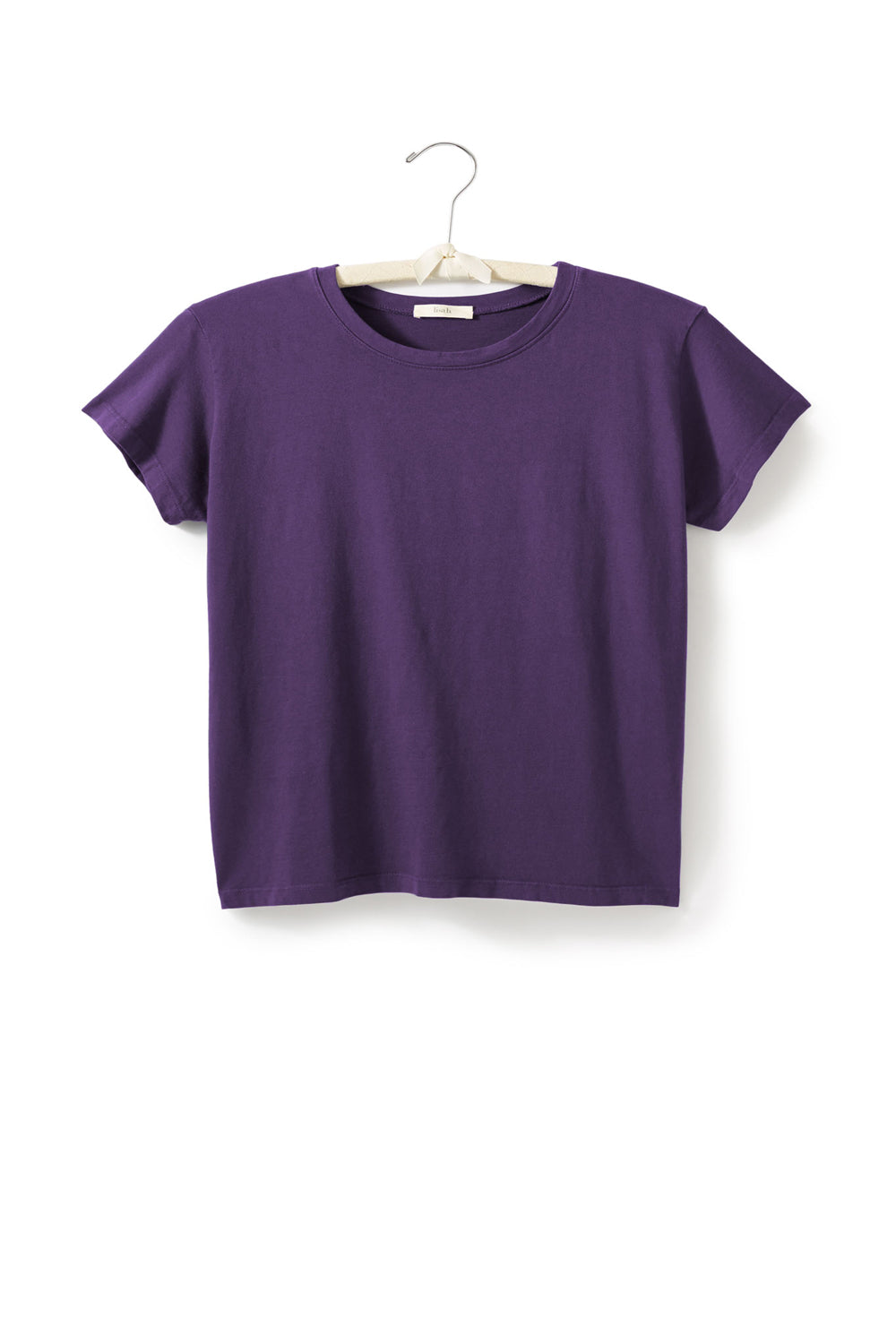 cropped short sleeve relaxed crew neck tee shirt