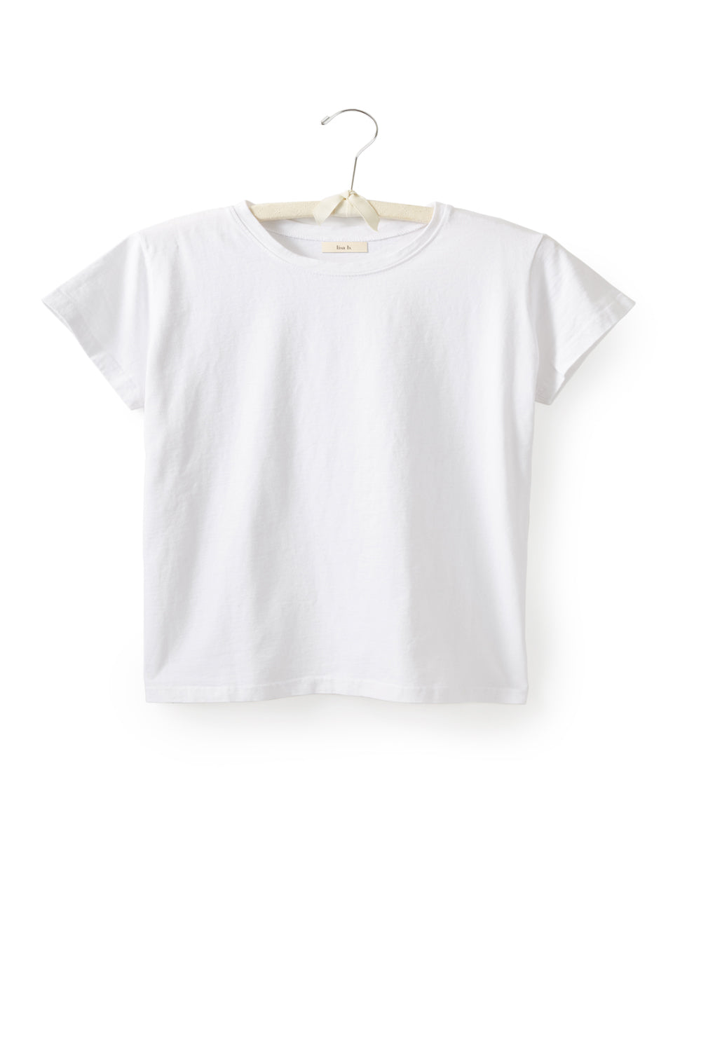 cropped short sleeve relaxed crew neck tee shirt