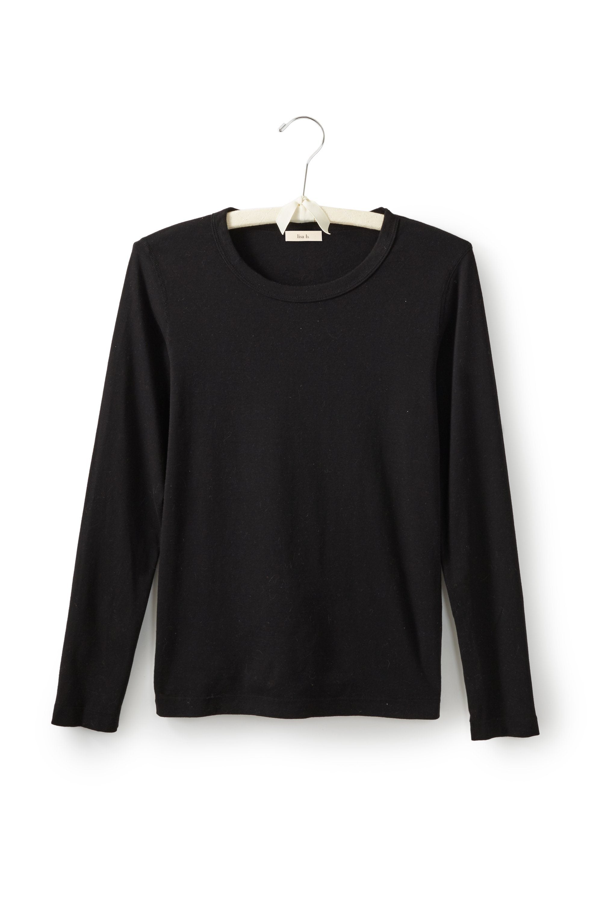 long sleeve scoop neck t-shirt T-Shirts lisa b. black small (4-6) 
