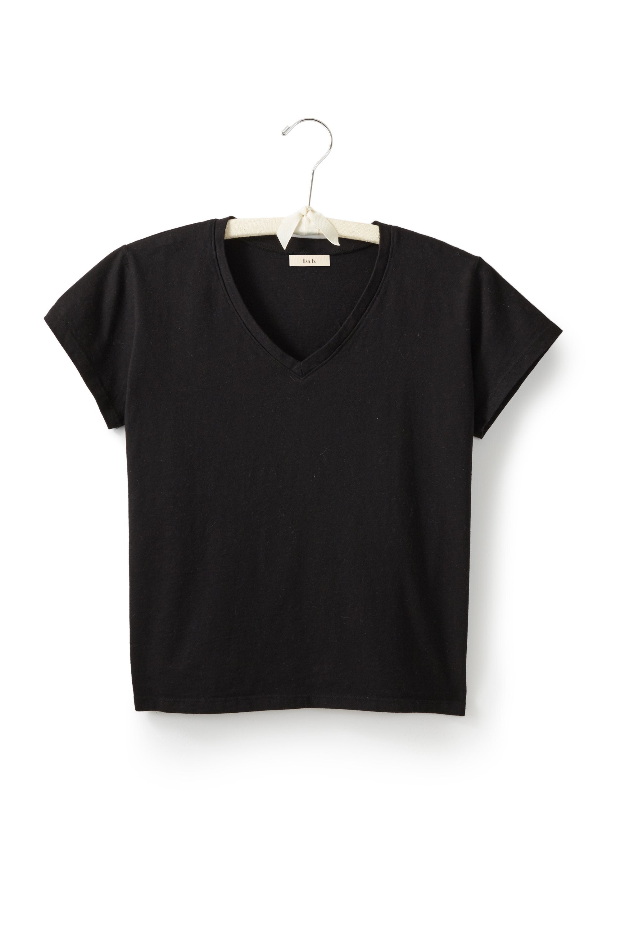 short sleeve relaxed v-neck t-shirt T-Shirts lisa b. black