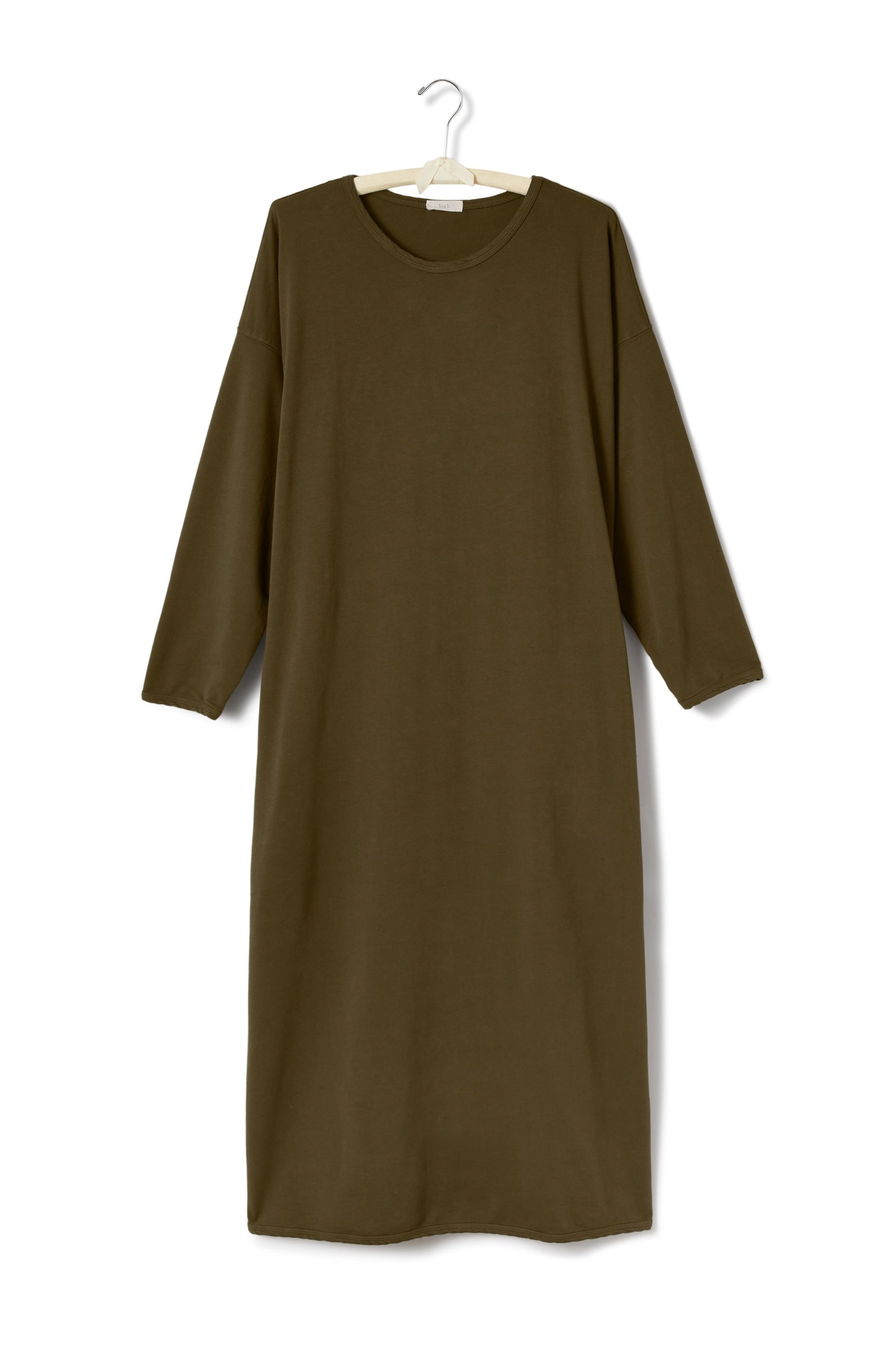 long lounge dress Cotton Knits lisa b. olive small