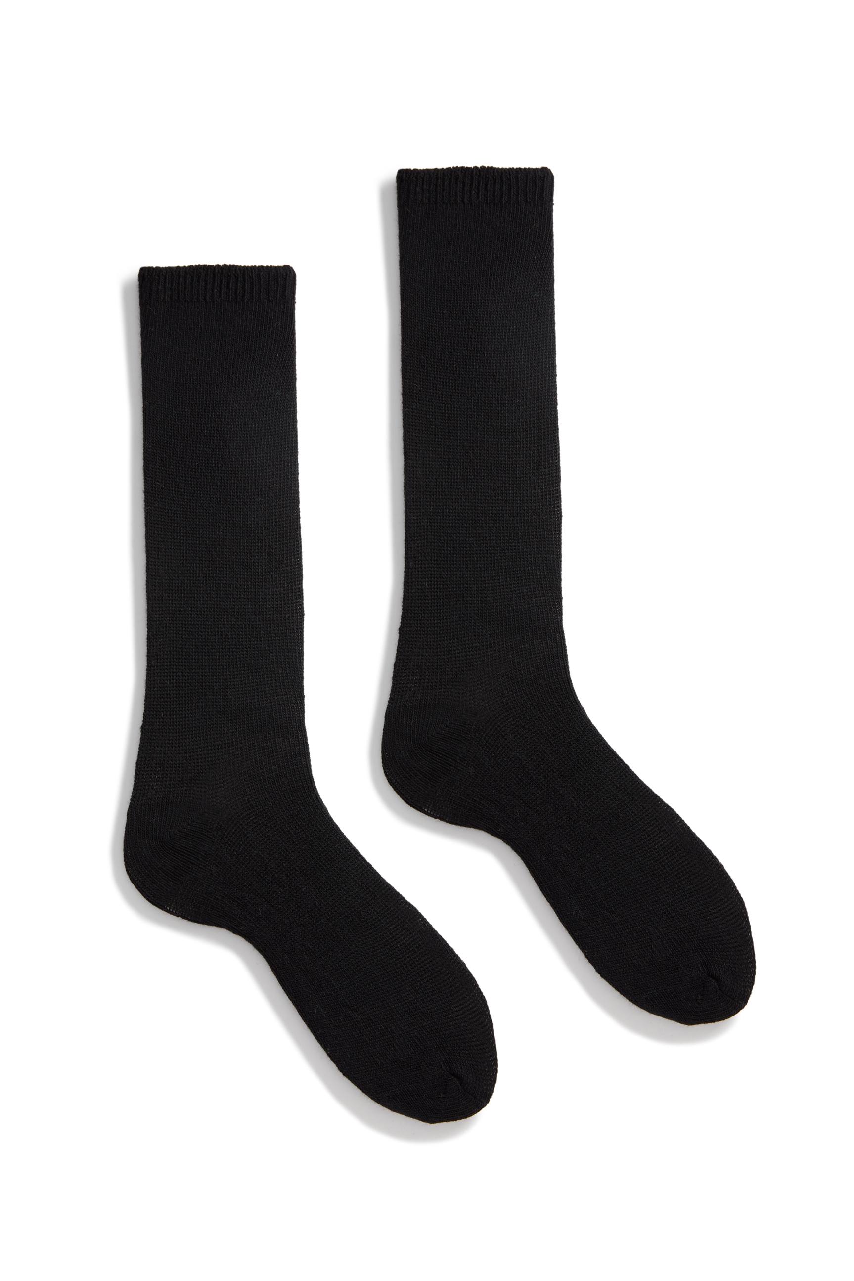 lisa b. wool cashmere women socks | solid crew in black