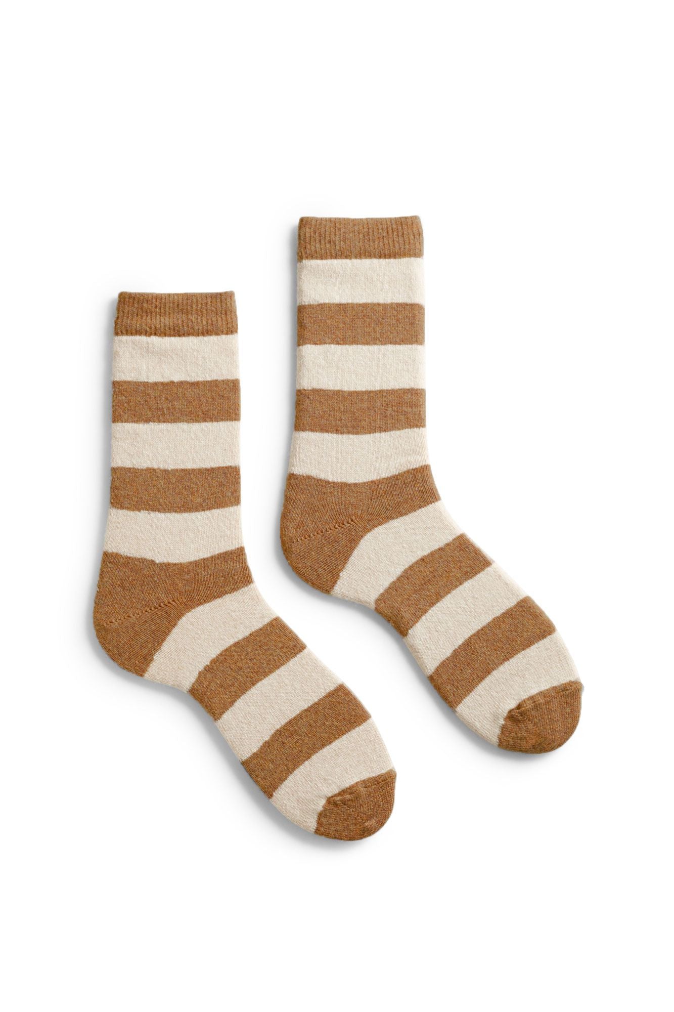 women's rugby stripe wool cashmere crew socks