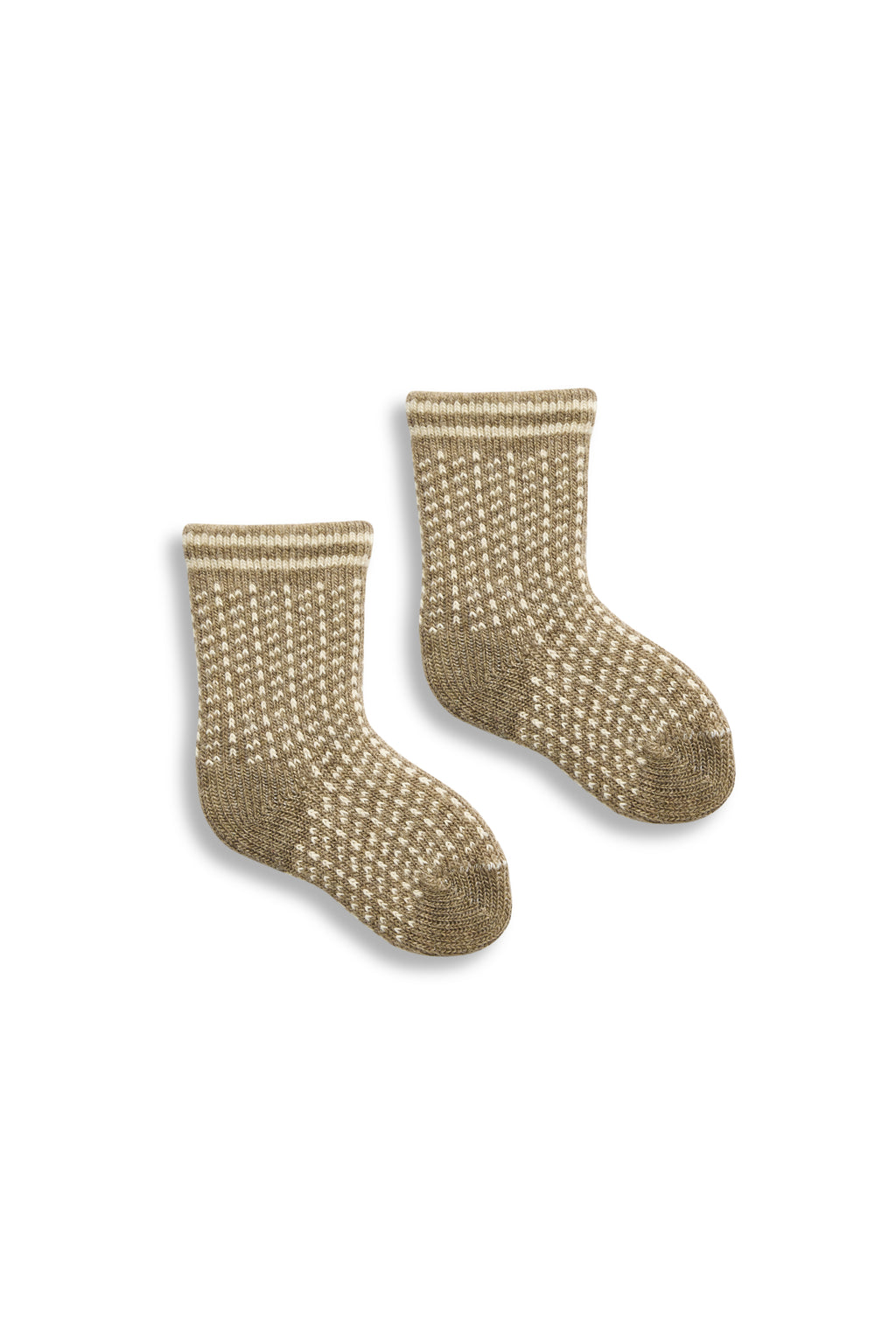 lisa b. wool cashmere baby socks | nordic birdseye in mushroom