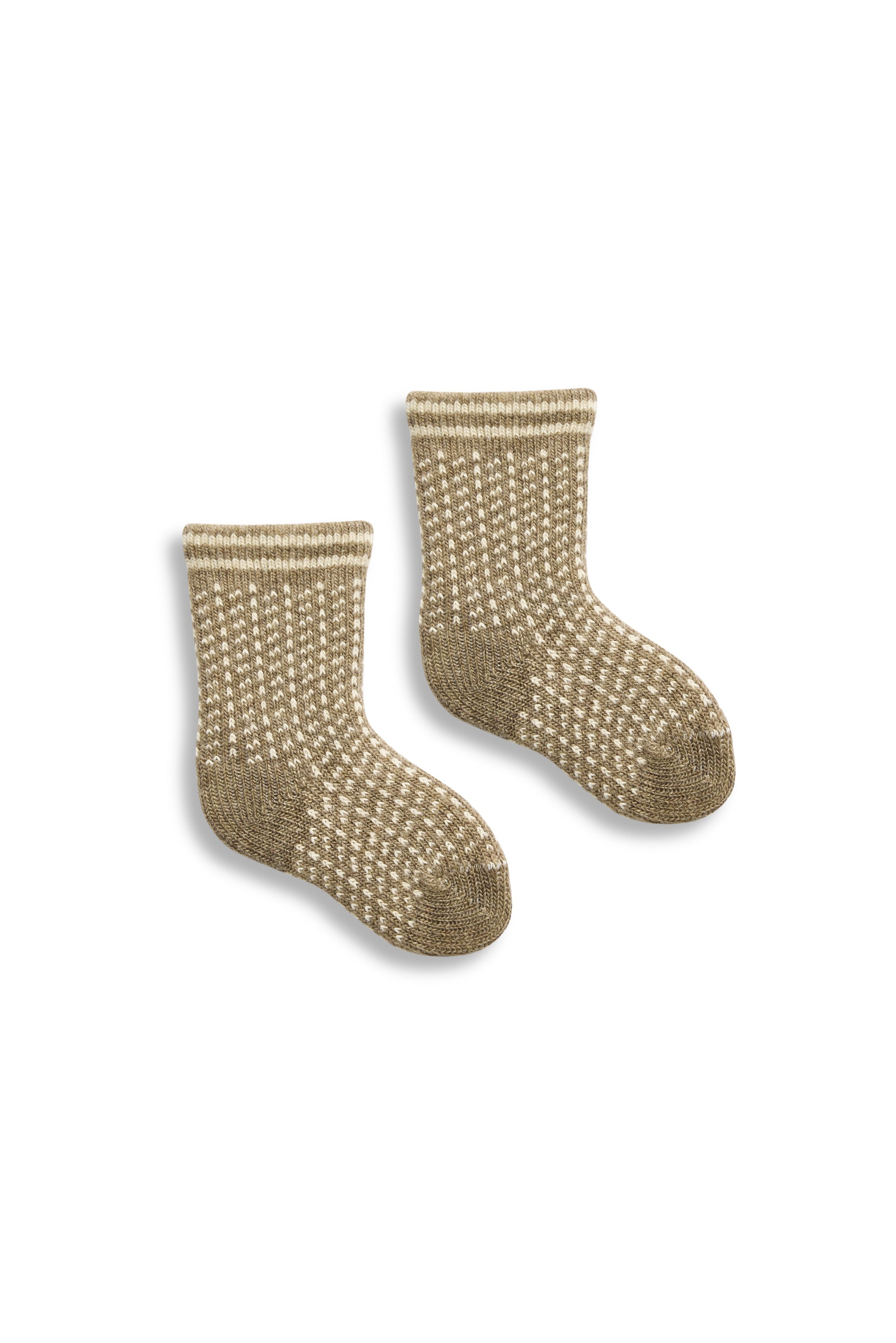 lisa b. wool cashmere baby socks | nordic birdseye in mushroom
