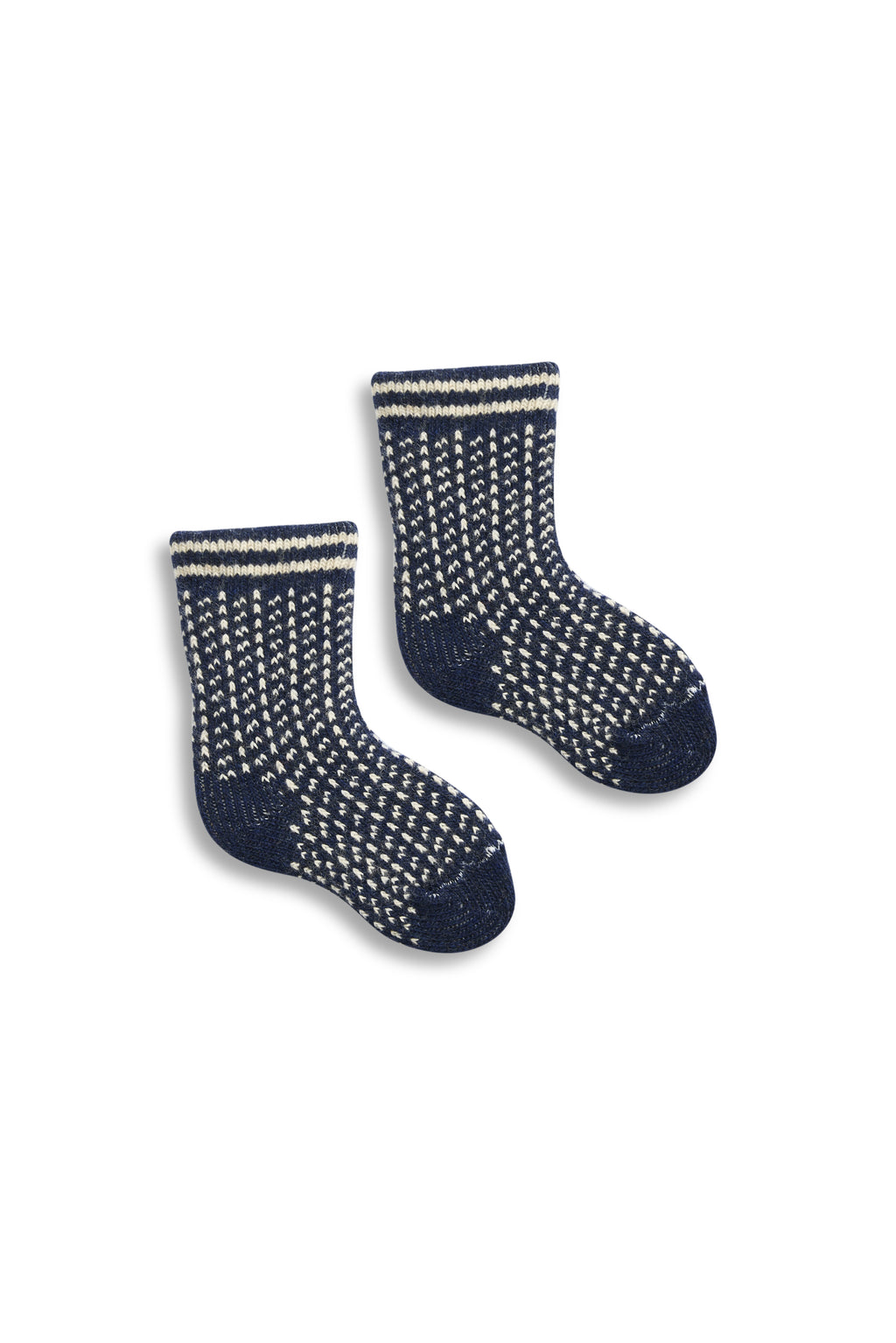 lisa b. wool cashmere baby socks | nordic birdseye in mineral
