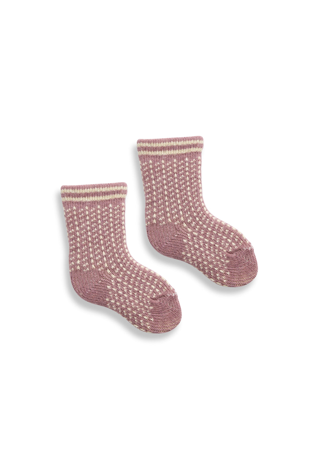 lisa b. wool cashmere baby socks | nordic birdseye in rosewood