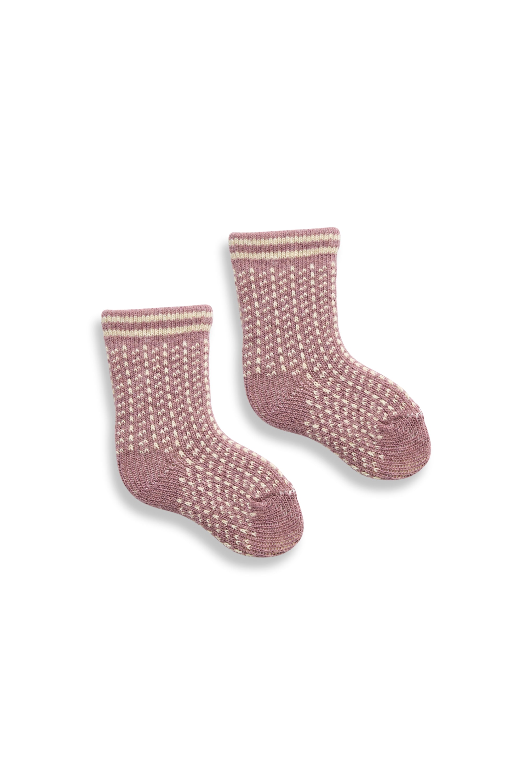 lisa b. wool cashmere baby socks | nordic birdseye in rosewood