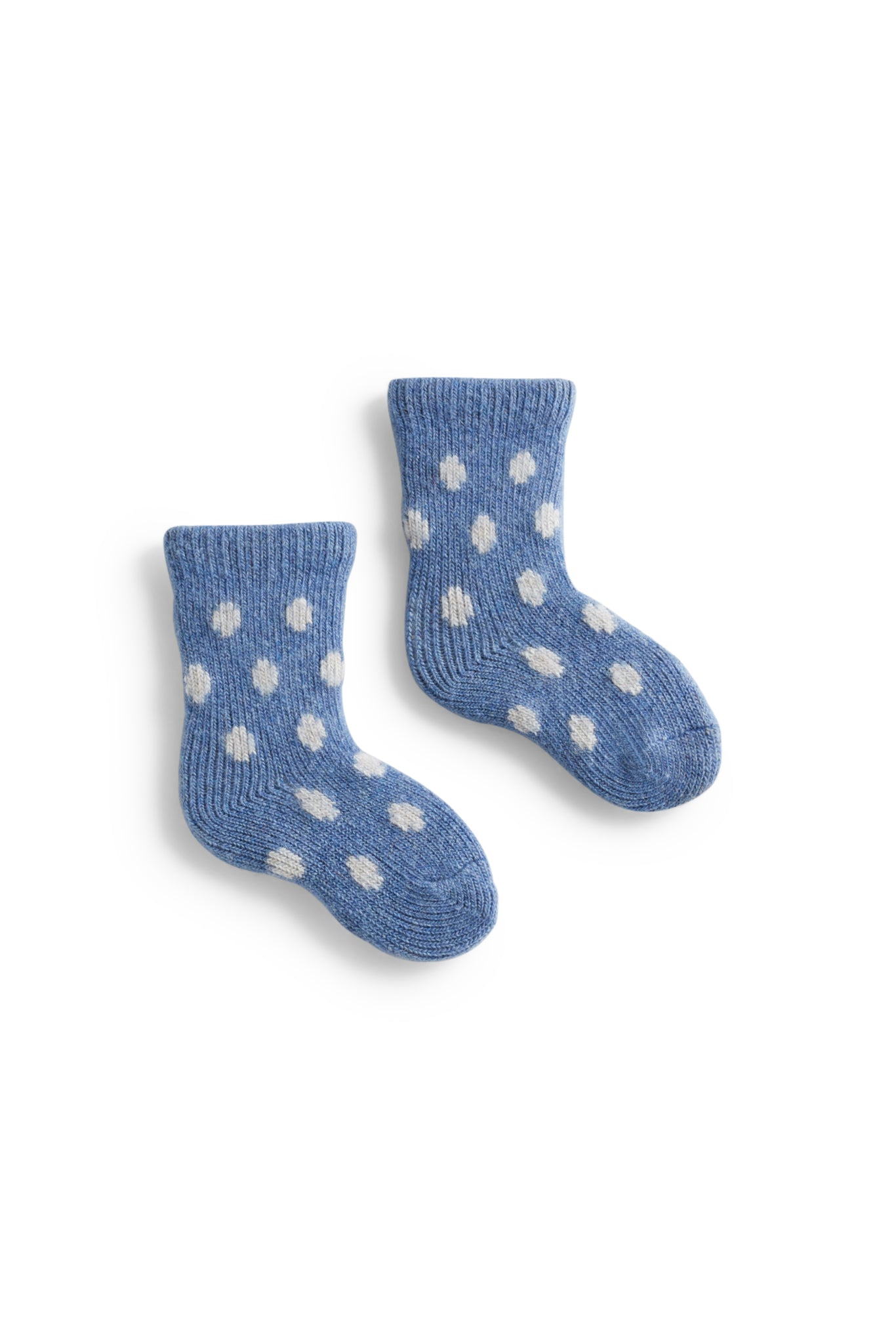 lisa b. wool cashmere baby socks | dot in chambray
