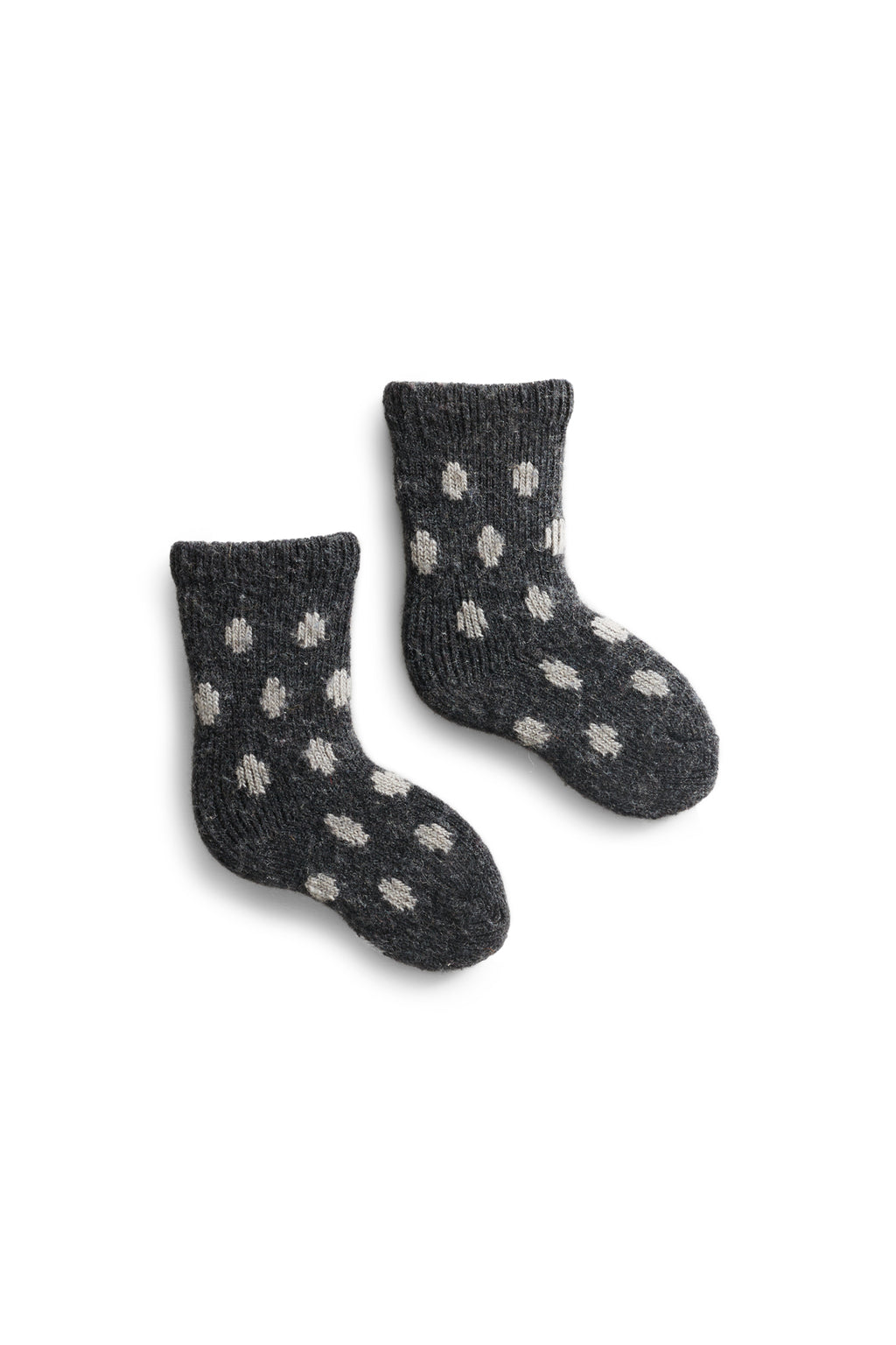lisa b. wool cashmere baby socks | dot in charcoal