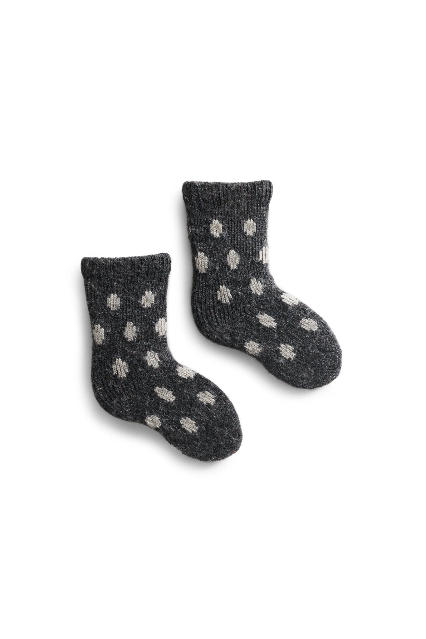 lisa b. wool cashmere baby socks | dot in charcoal