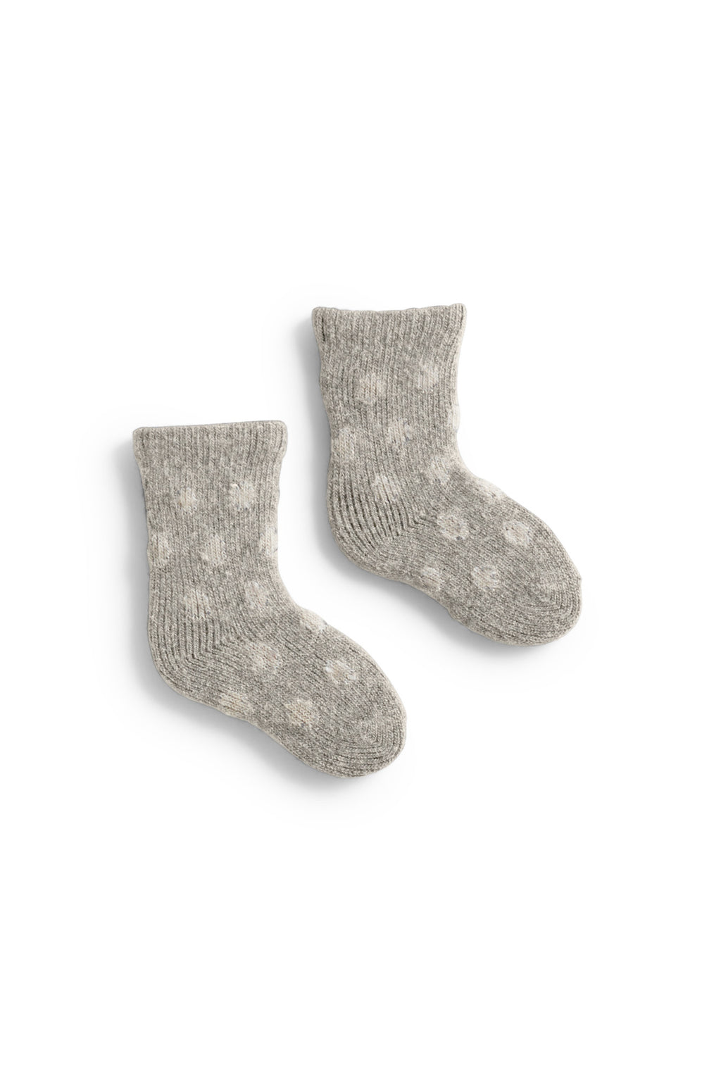 lisa b. wool cashmere baby socks | dot in lt grey heather