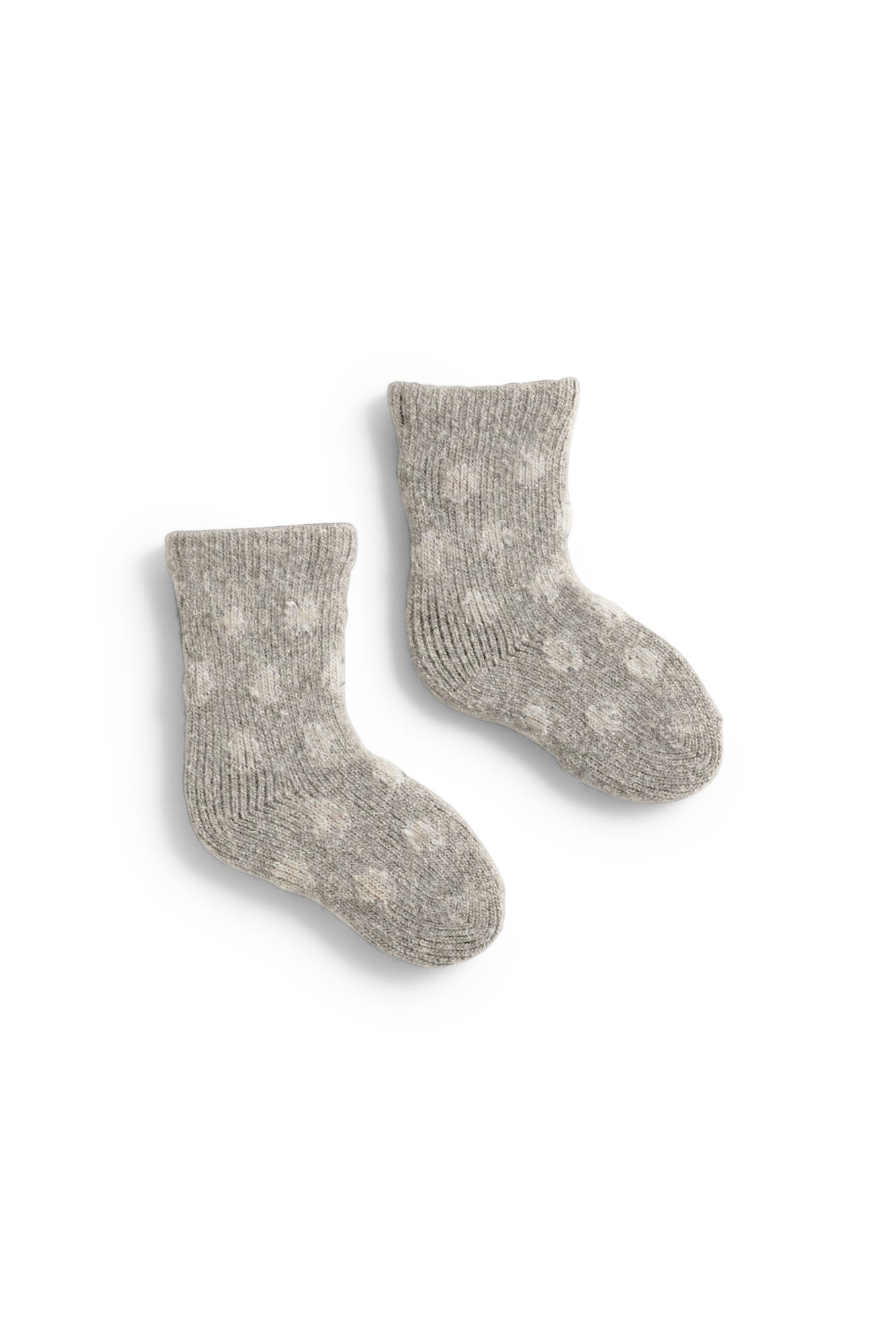 lisa b. wool cashmere baby socks | dot in lt grey heather