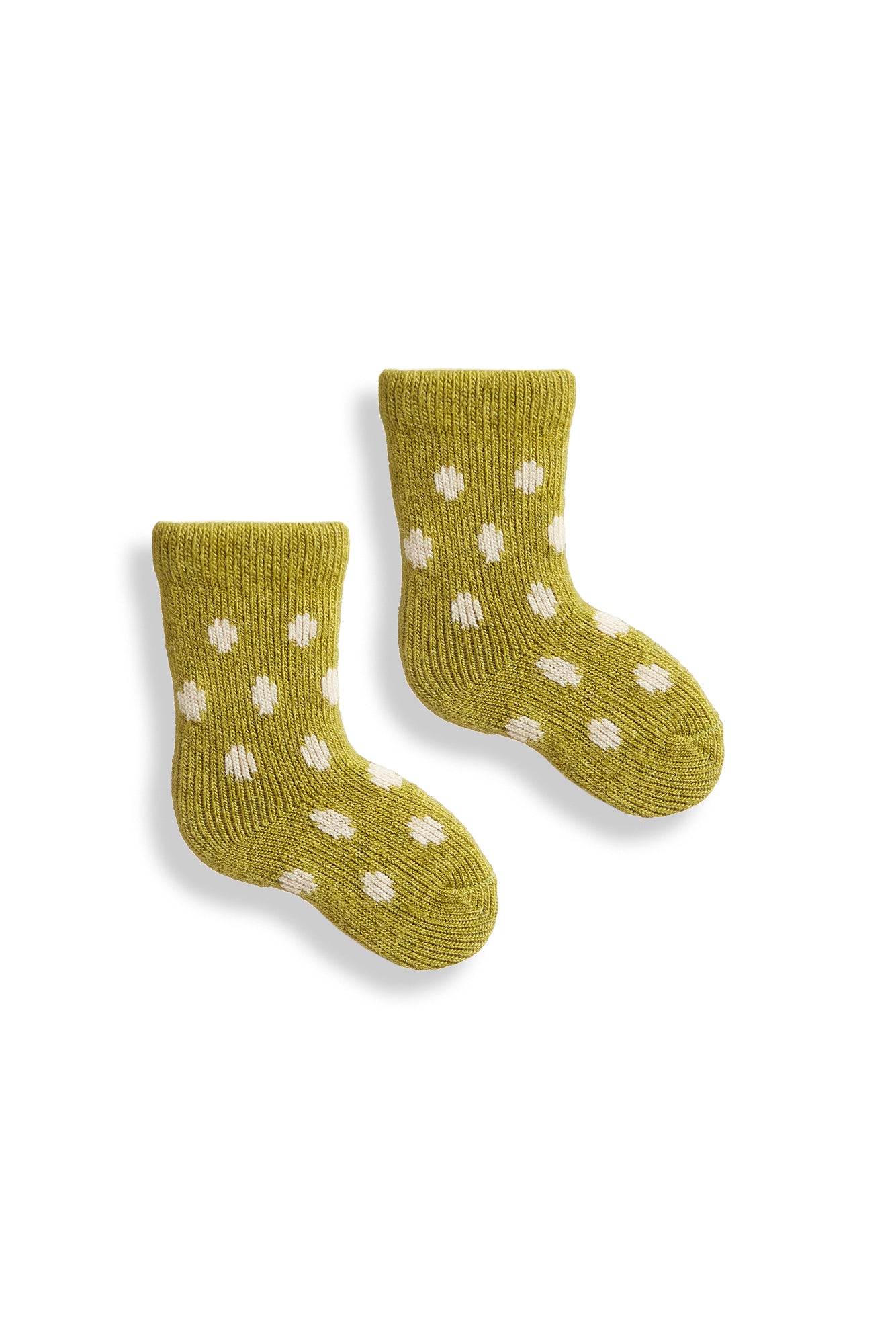 lisa b. wool cashmere baby socks | dot in green apple