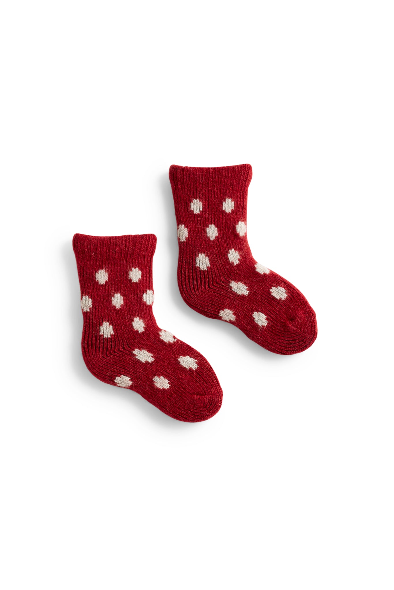 lisa b. wool cashmere baby socks | dot in red