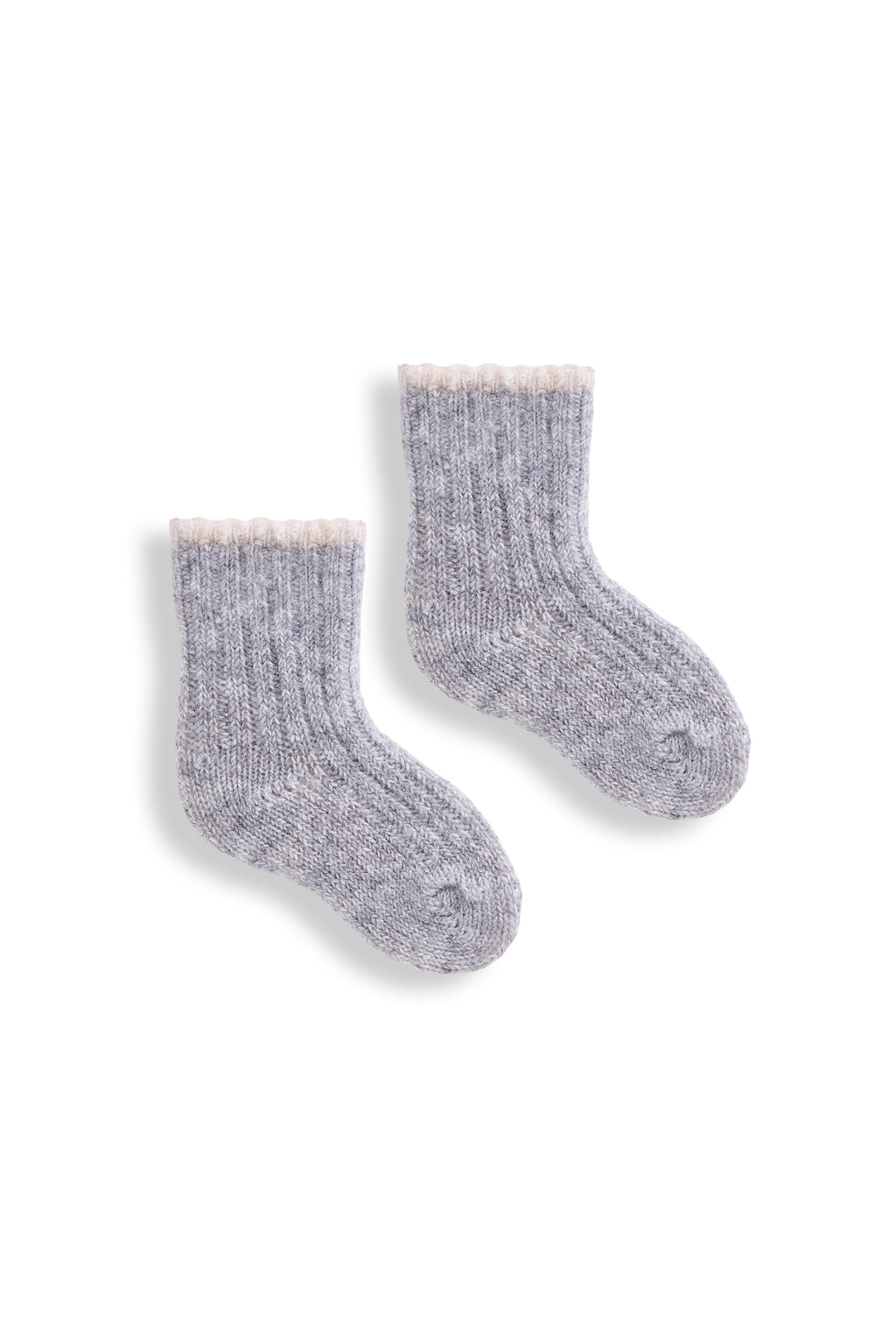 wool cashmere baby socks | tipped rib