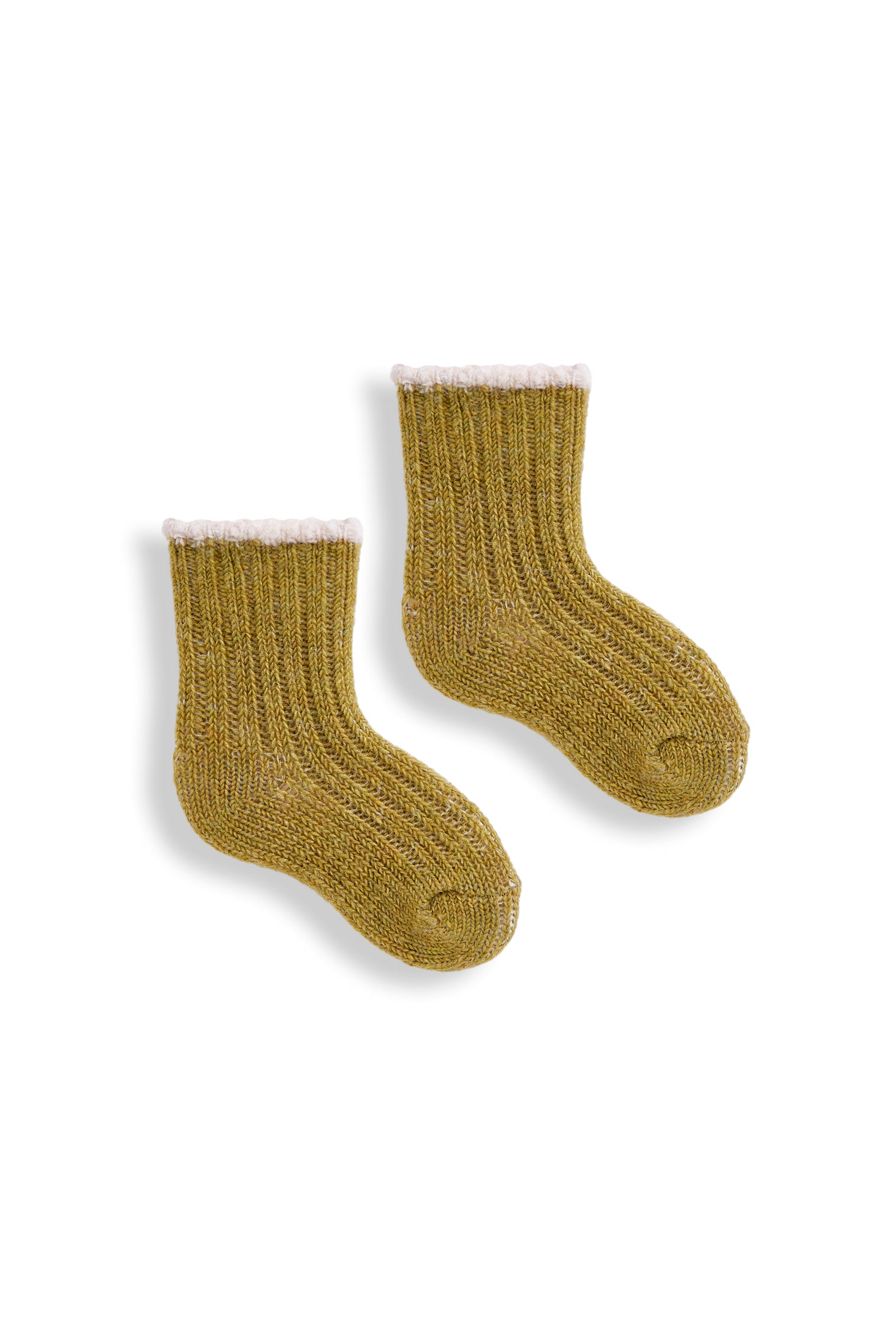 lisa b. wool cashmere baby socks | tipped rib in green apple