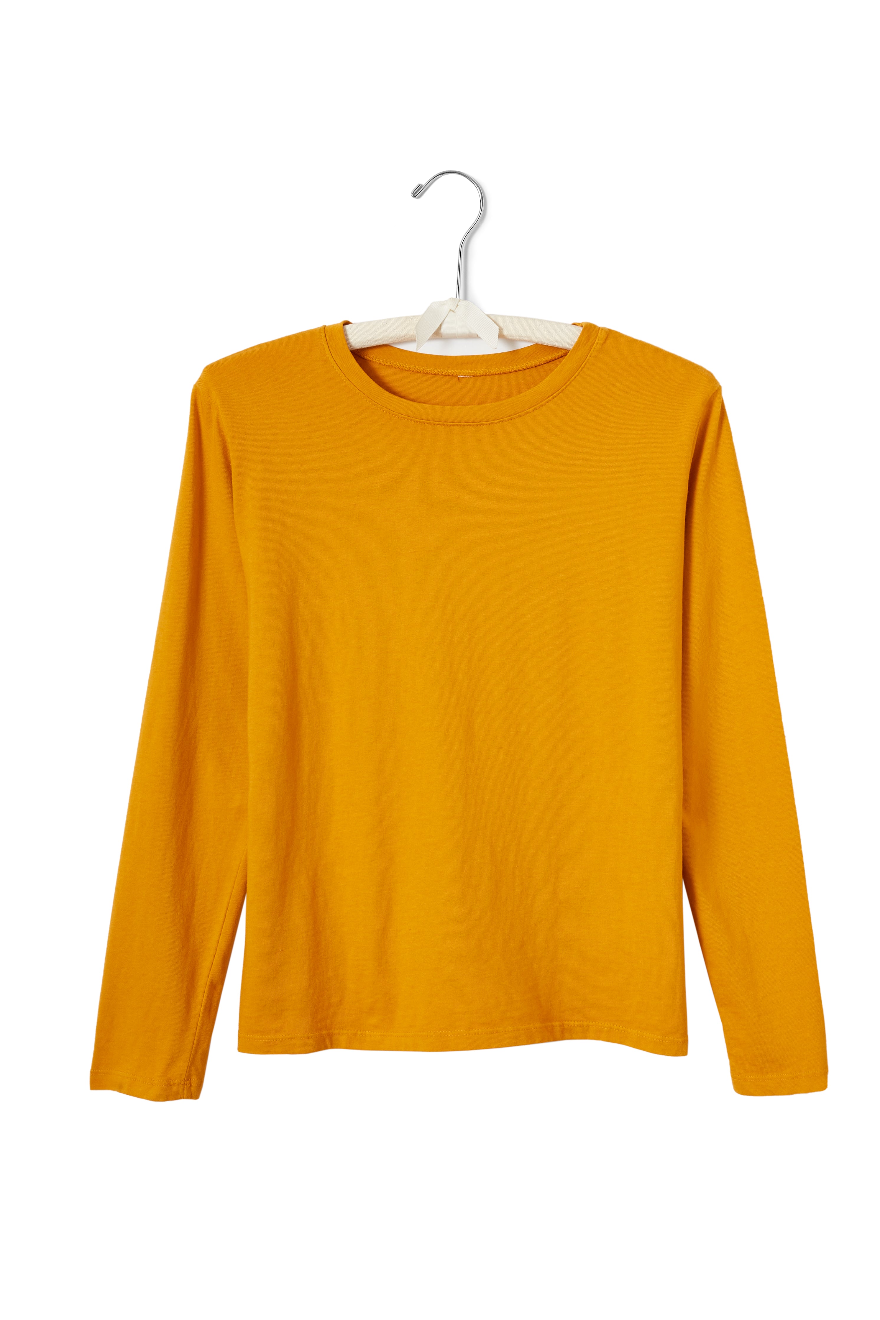 long sleeve boxy crew tee shirt