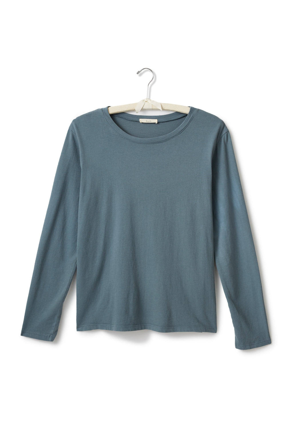 long sleeve boxy crew tee shirt