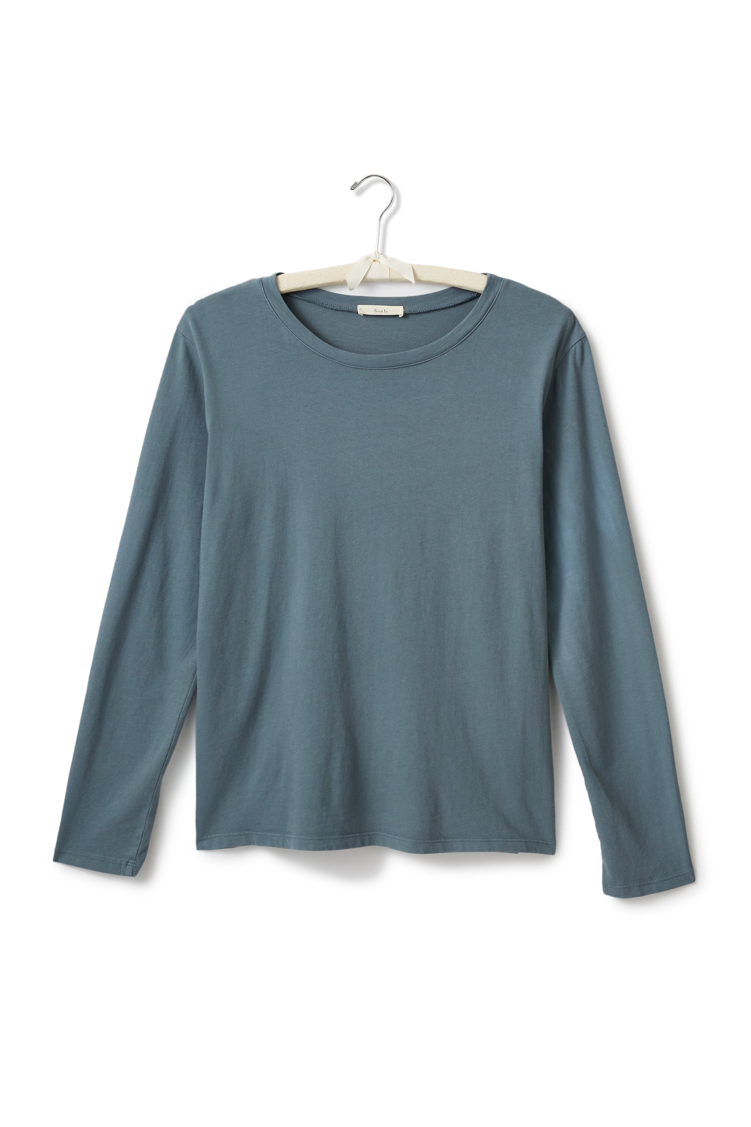 long sleeve boxy crew tee shirt