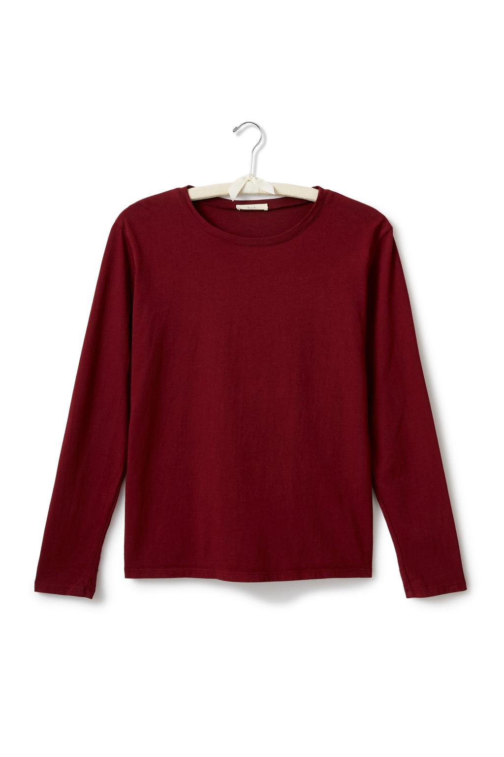 long sleeve boxy crew tee shirt
