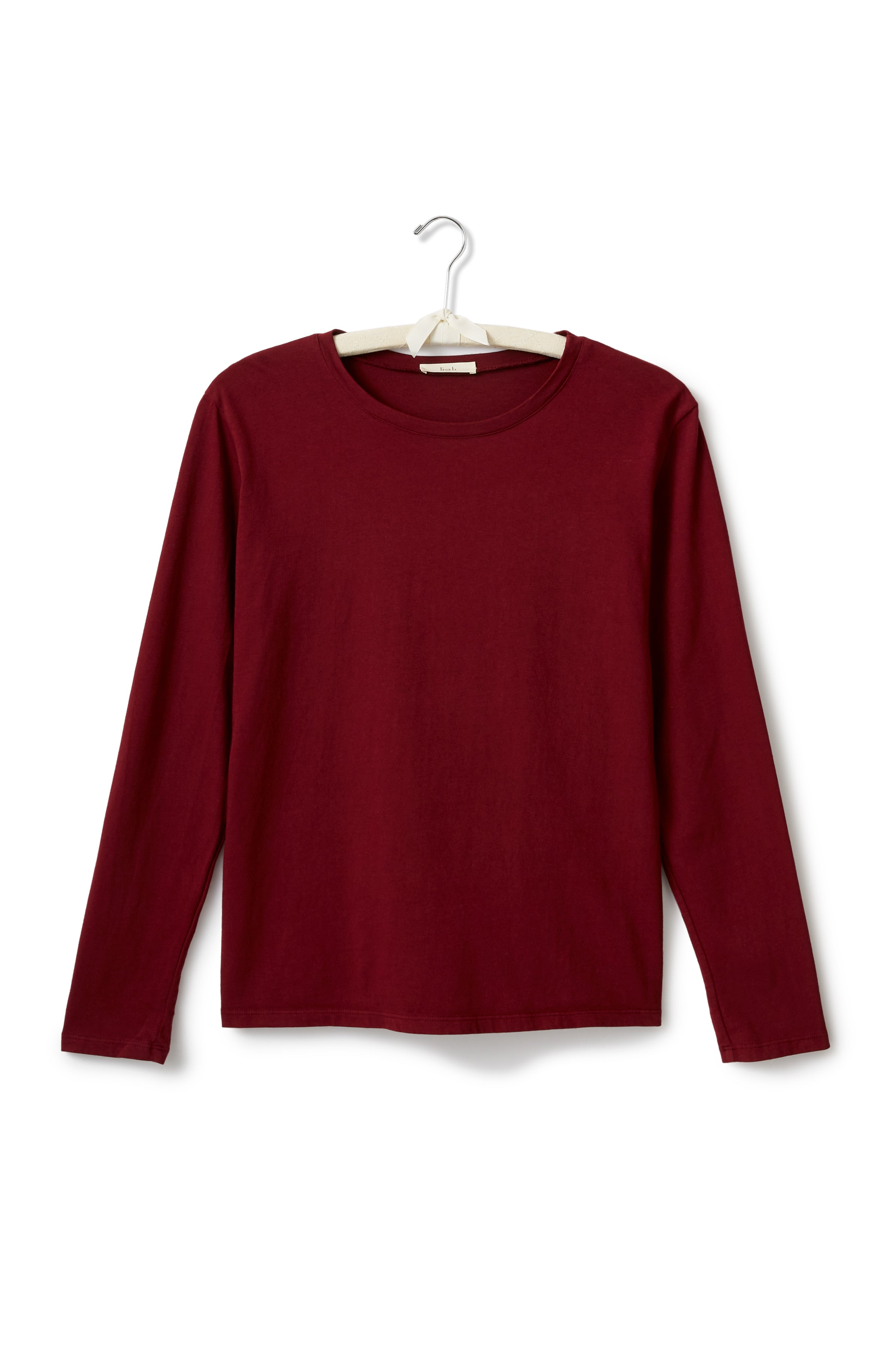 long sleeve boxy crew tee shirt