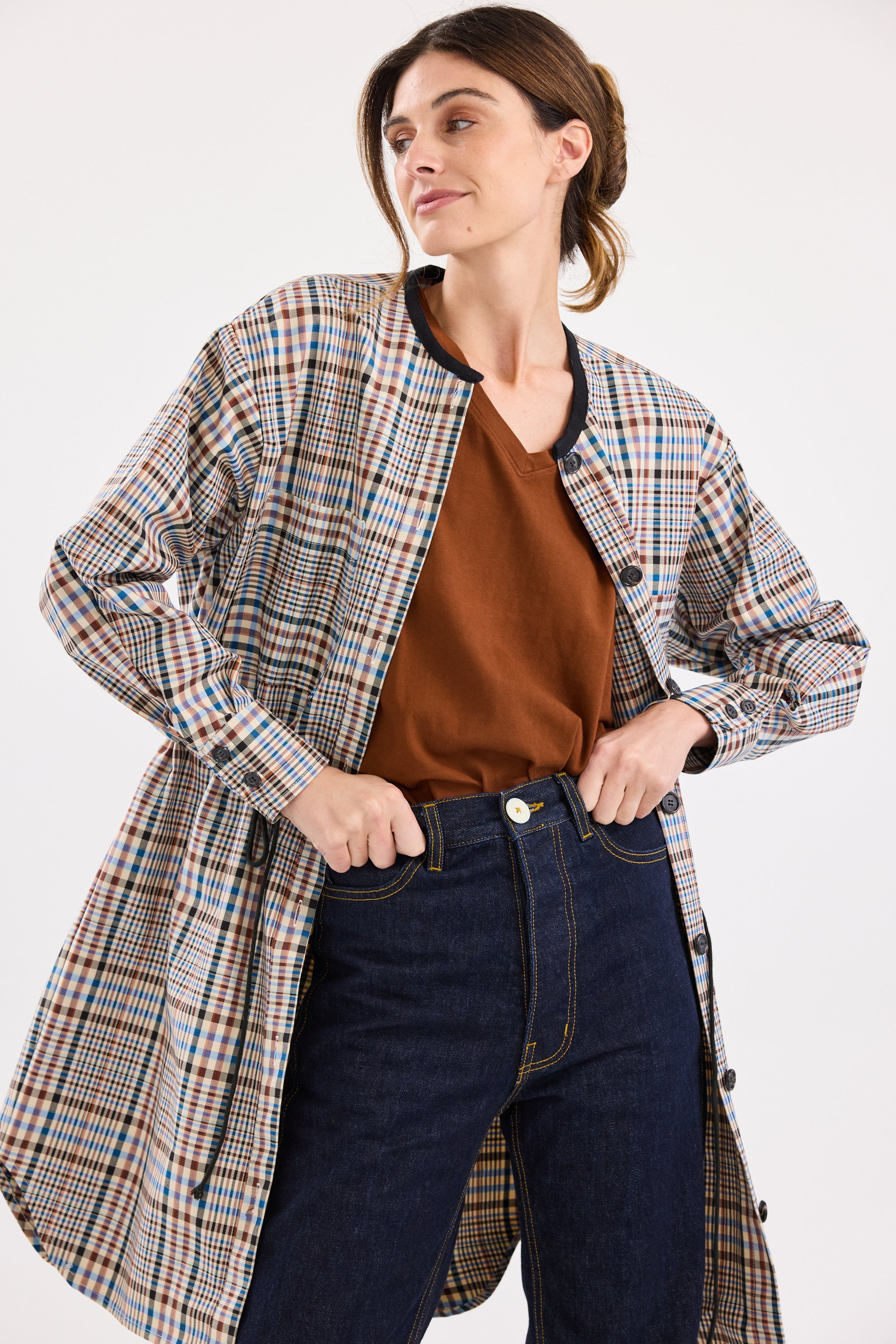 Proche Plaid Anorak Dress Jacket