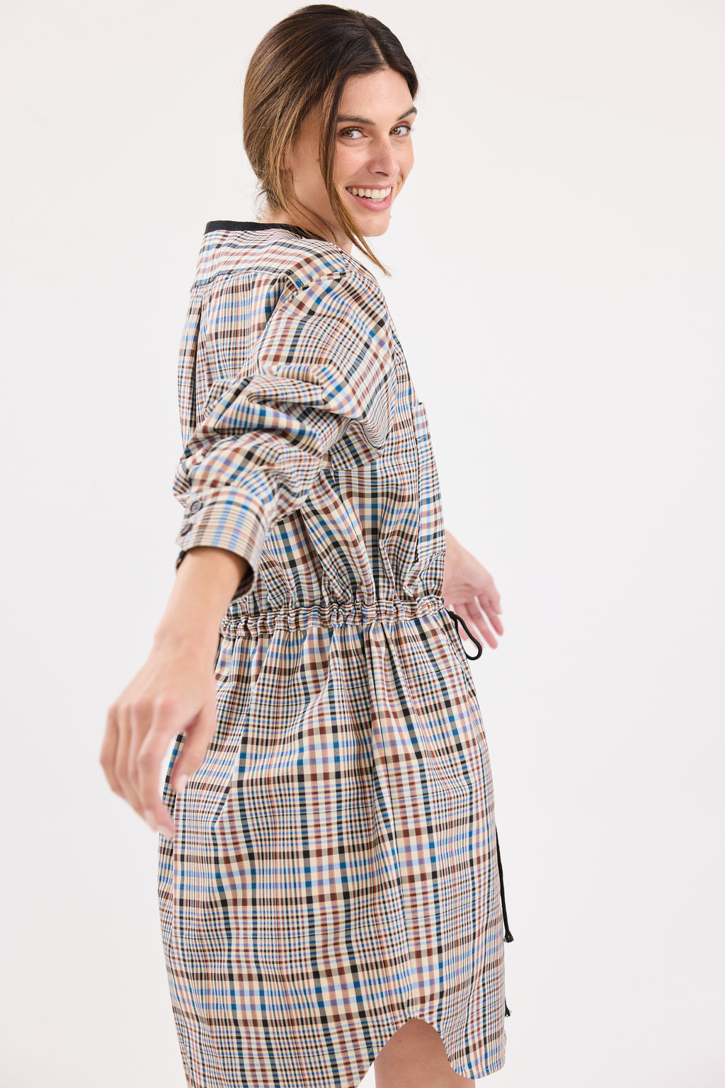 Proche Plaid Anorak Dress Jacket