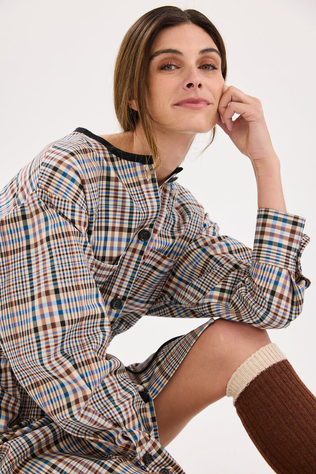 Proche Plaid Anorak Dress Jacket