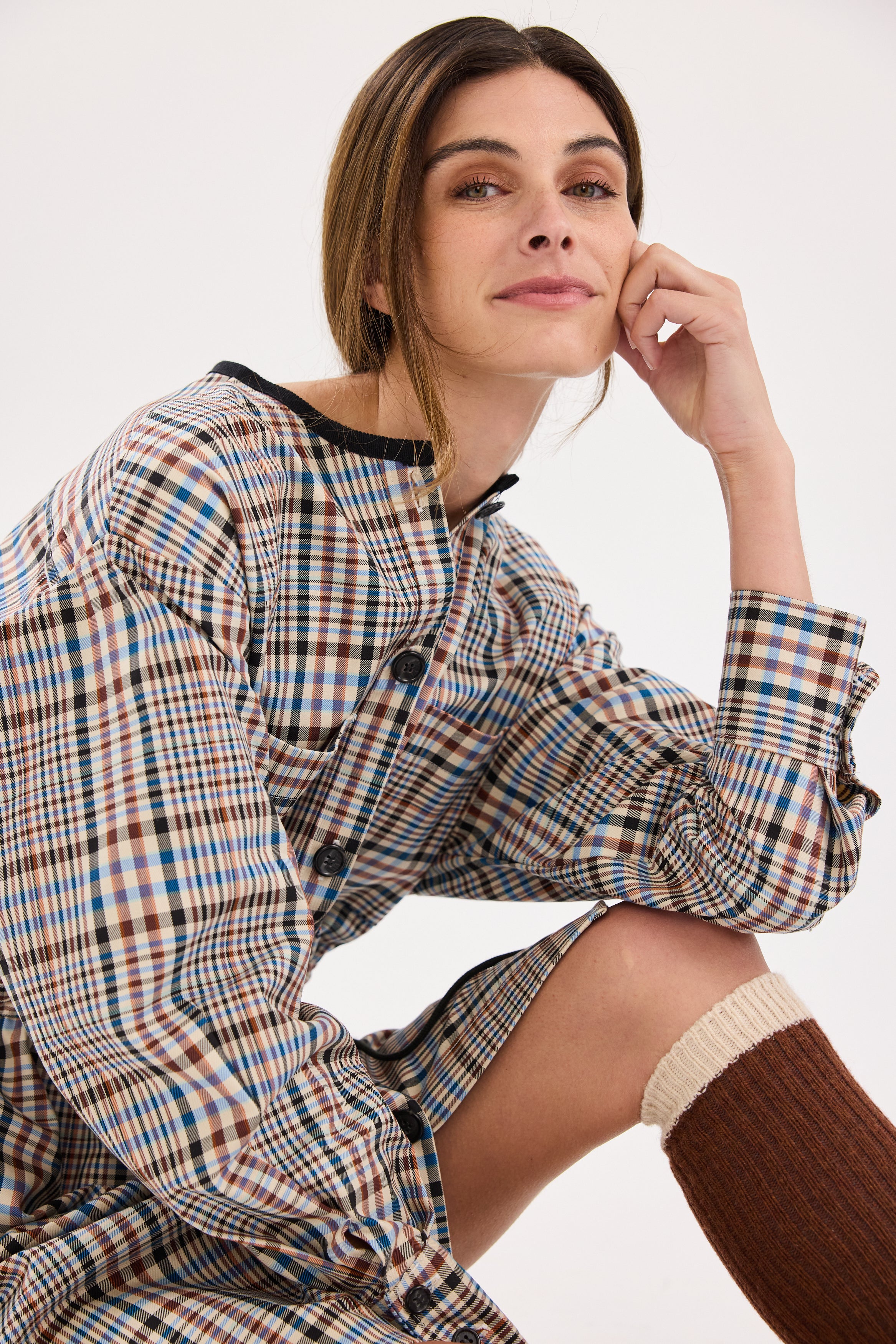 Proche Plaid Anorak Dress Jacket