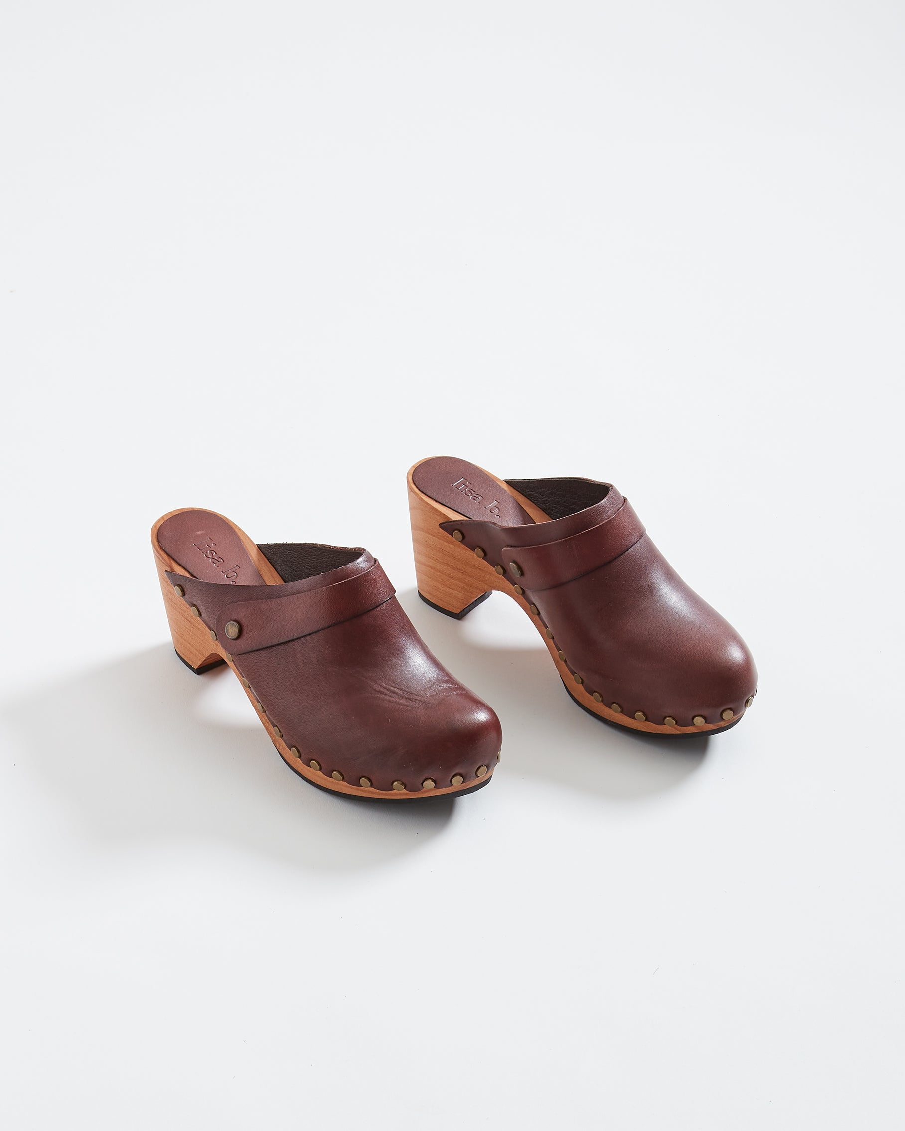 High Classic Leather Clogs in Acorn