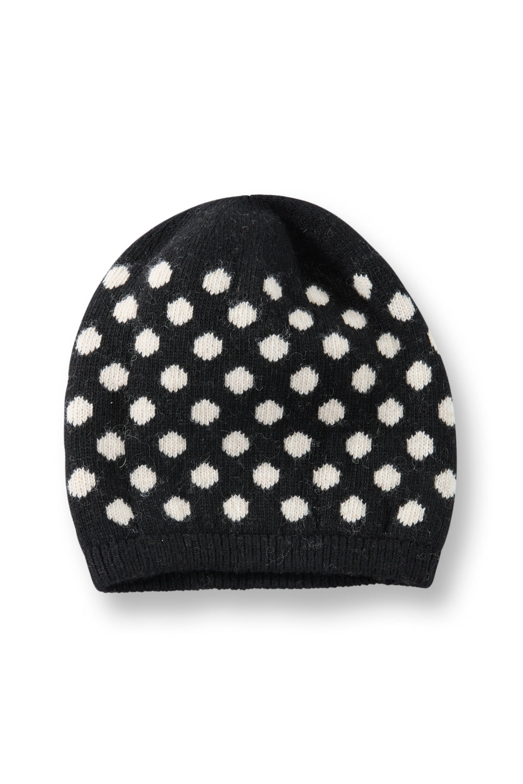 wool cashmere knit hat | reversible dot