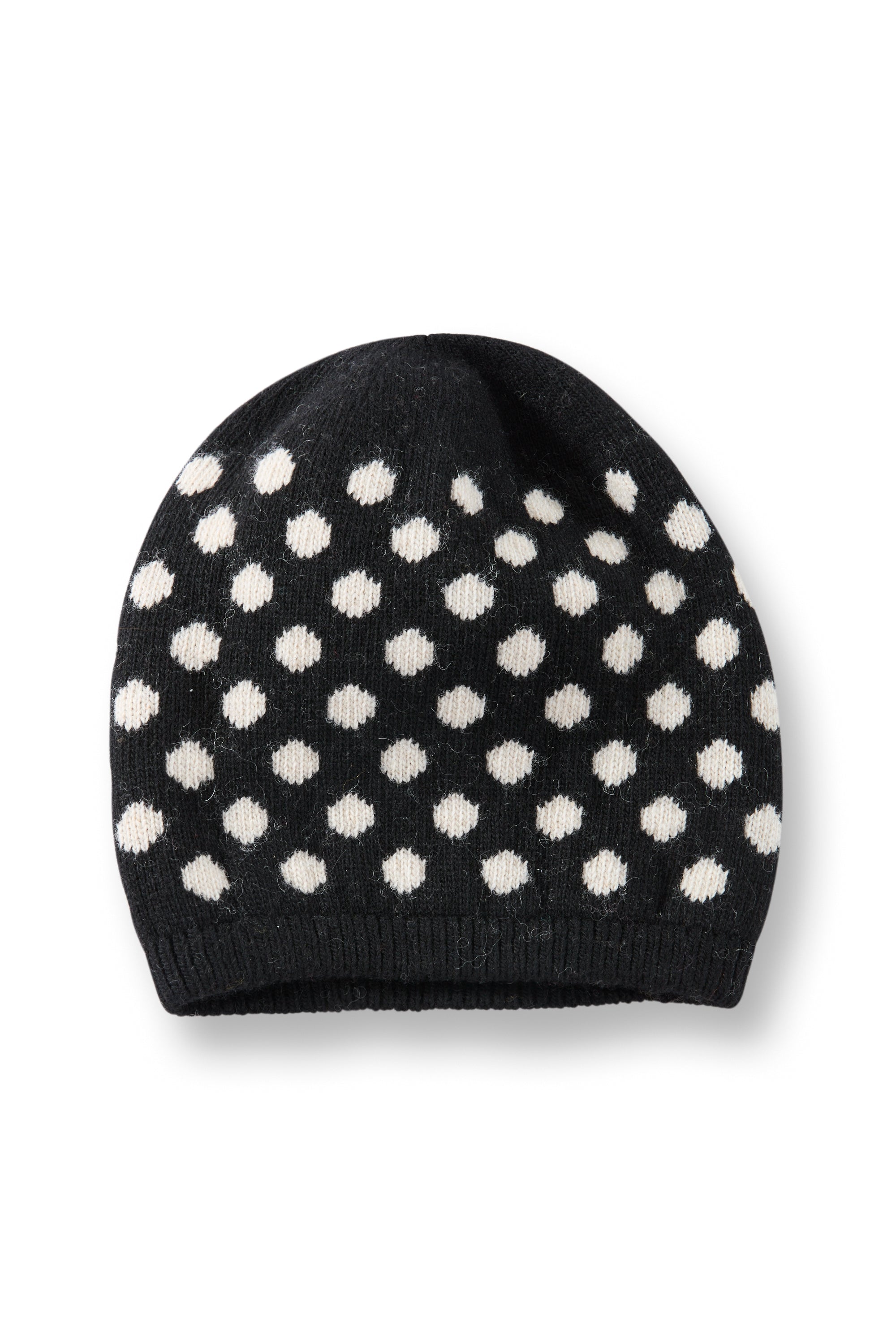 wool cashmere knit hat | reversible dot