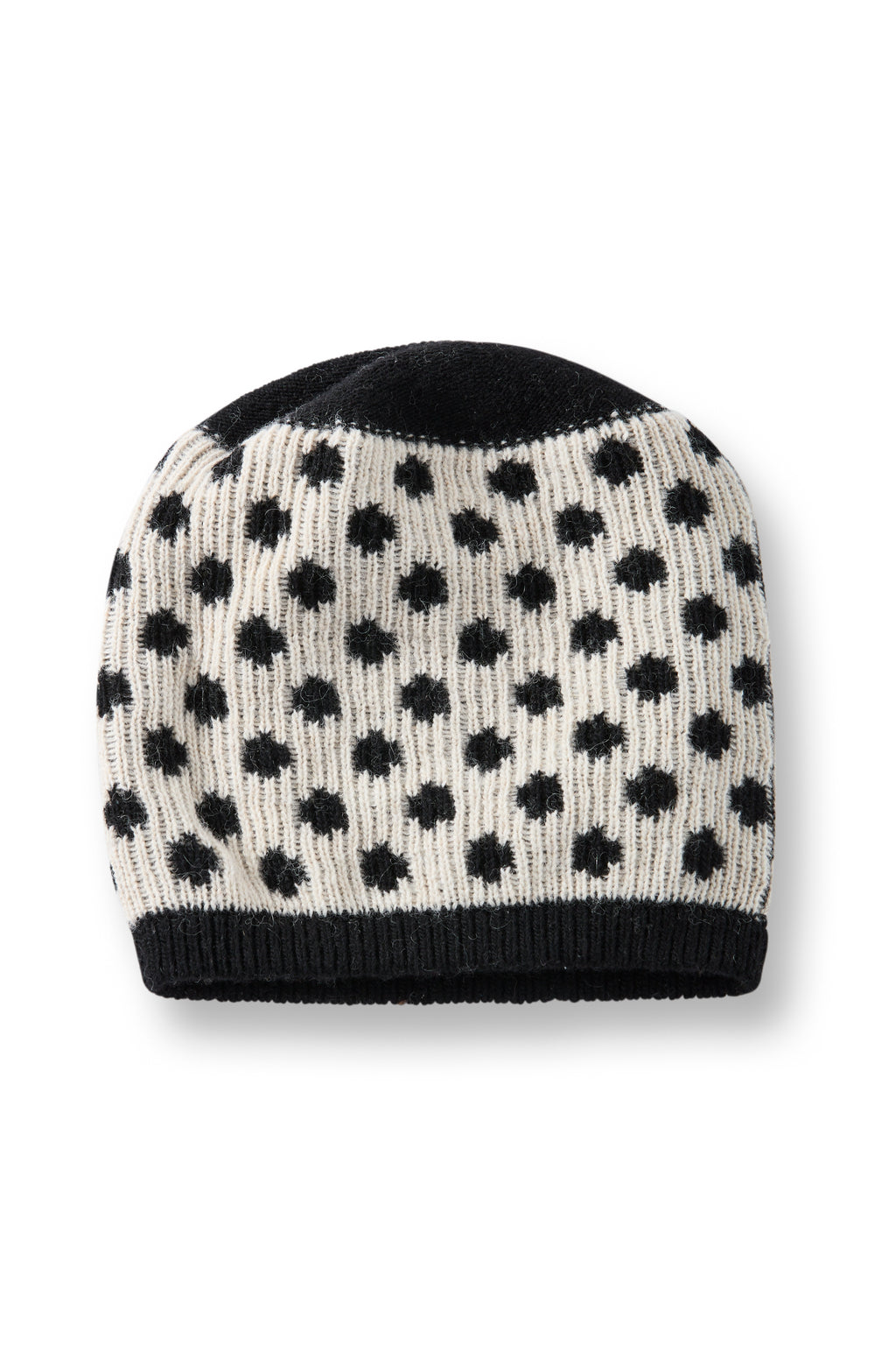 wool cashmere knit hat | reversible dot