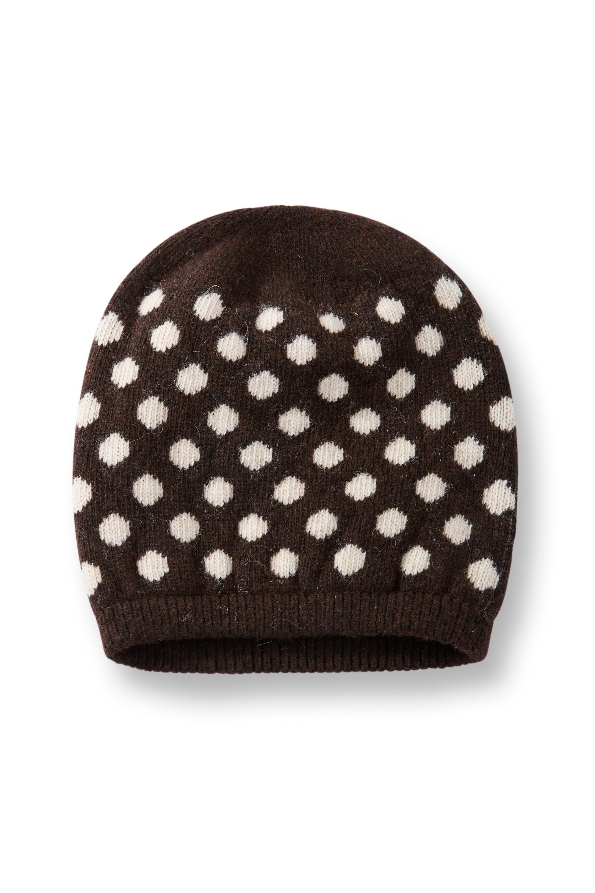 wool cashmere knit hat | reversible dot