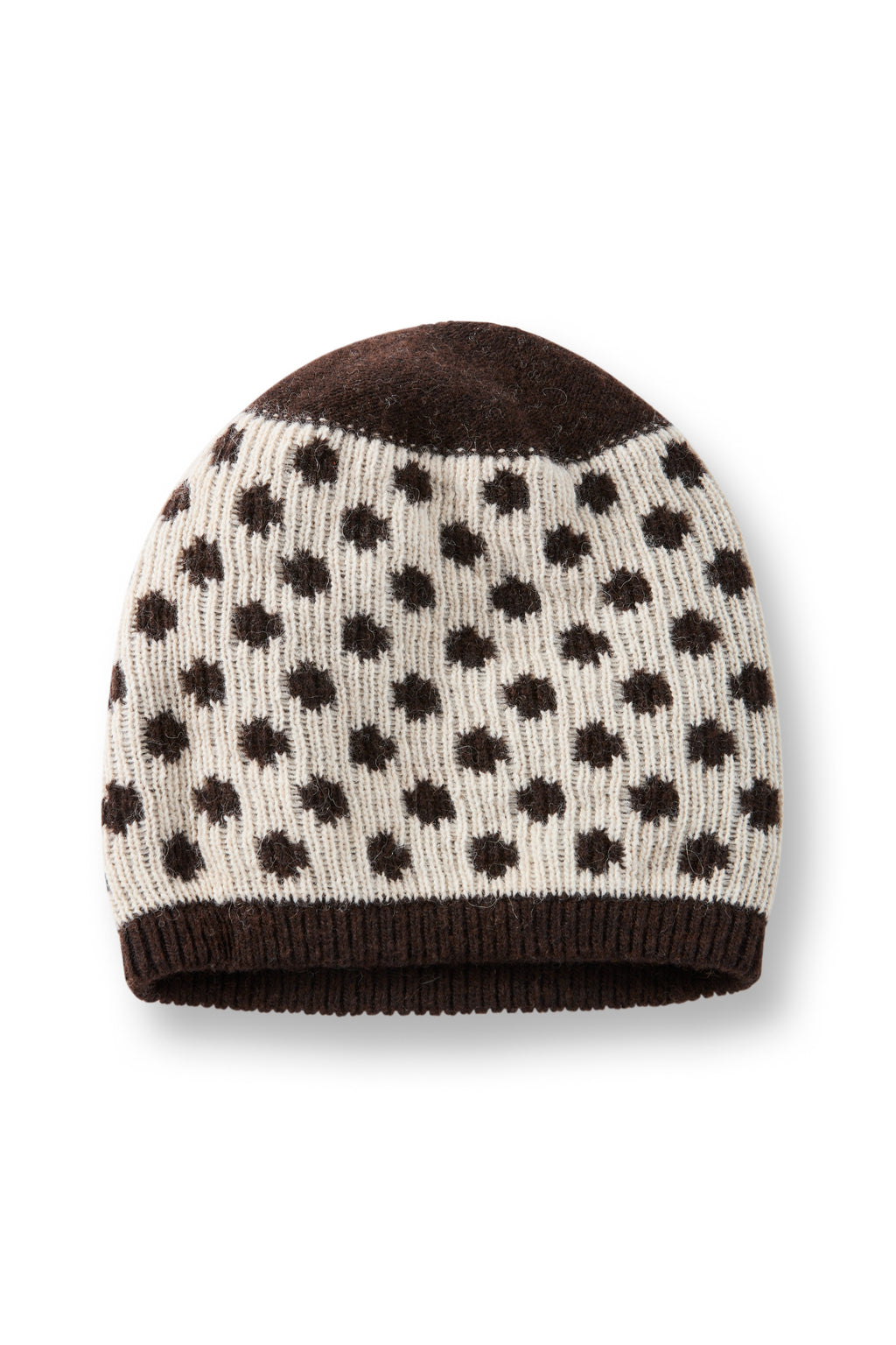 wool cashmere knit hat | reversible dot