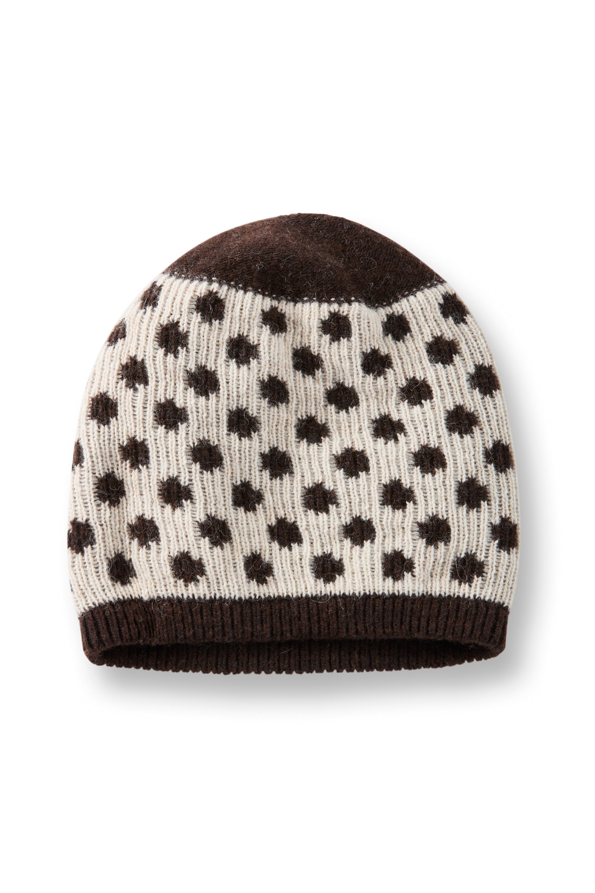 wool cashmere knit hat | reversible dot