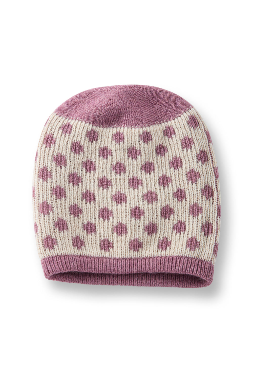 wool cashmere knit hat | reversible dot