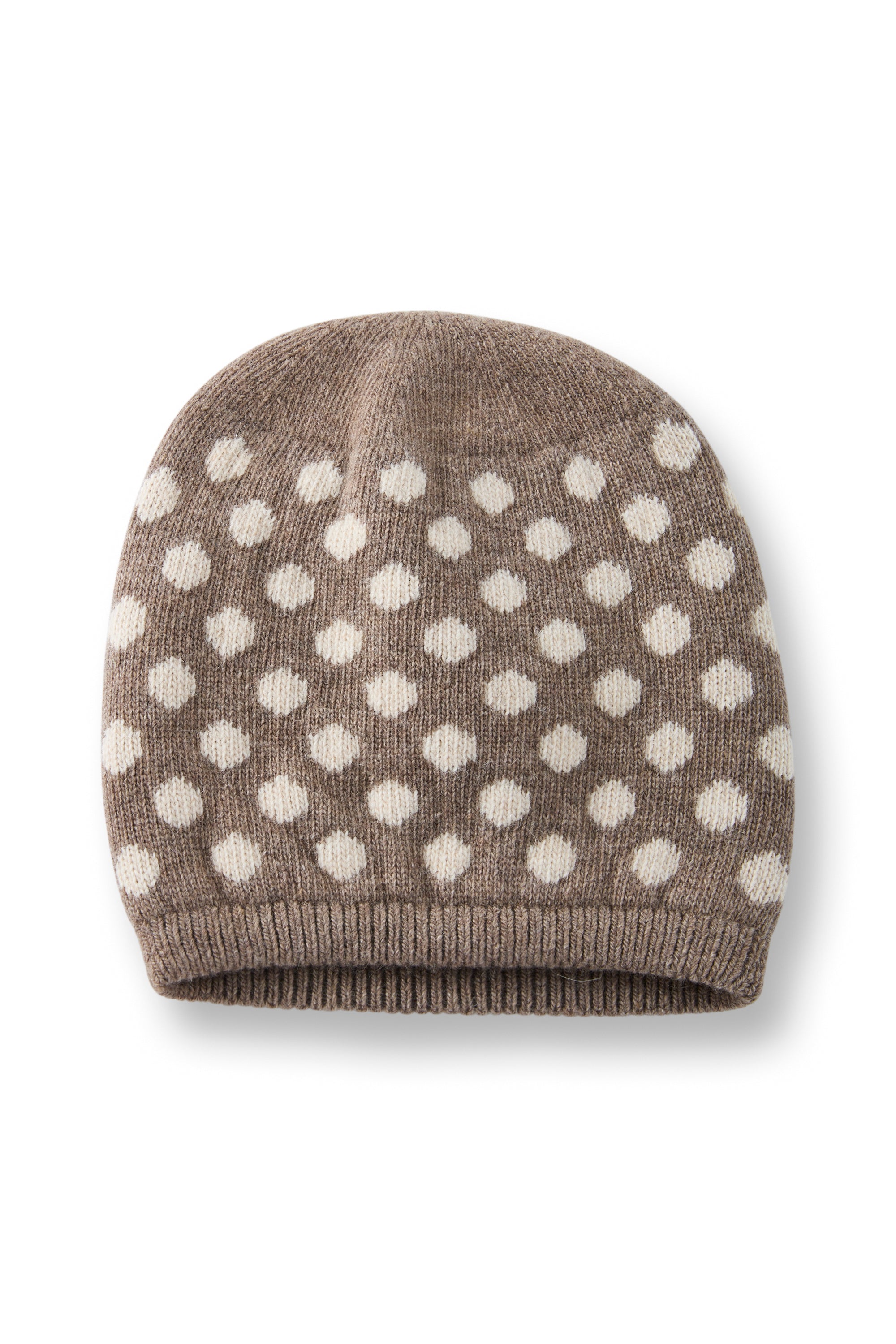 wool cashmere knit hat | reversible dot