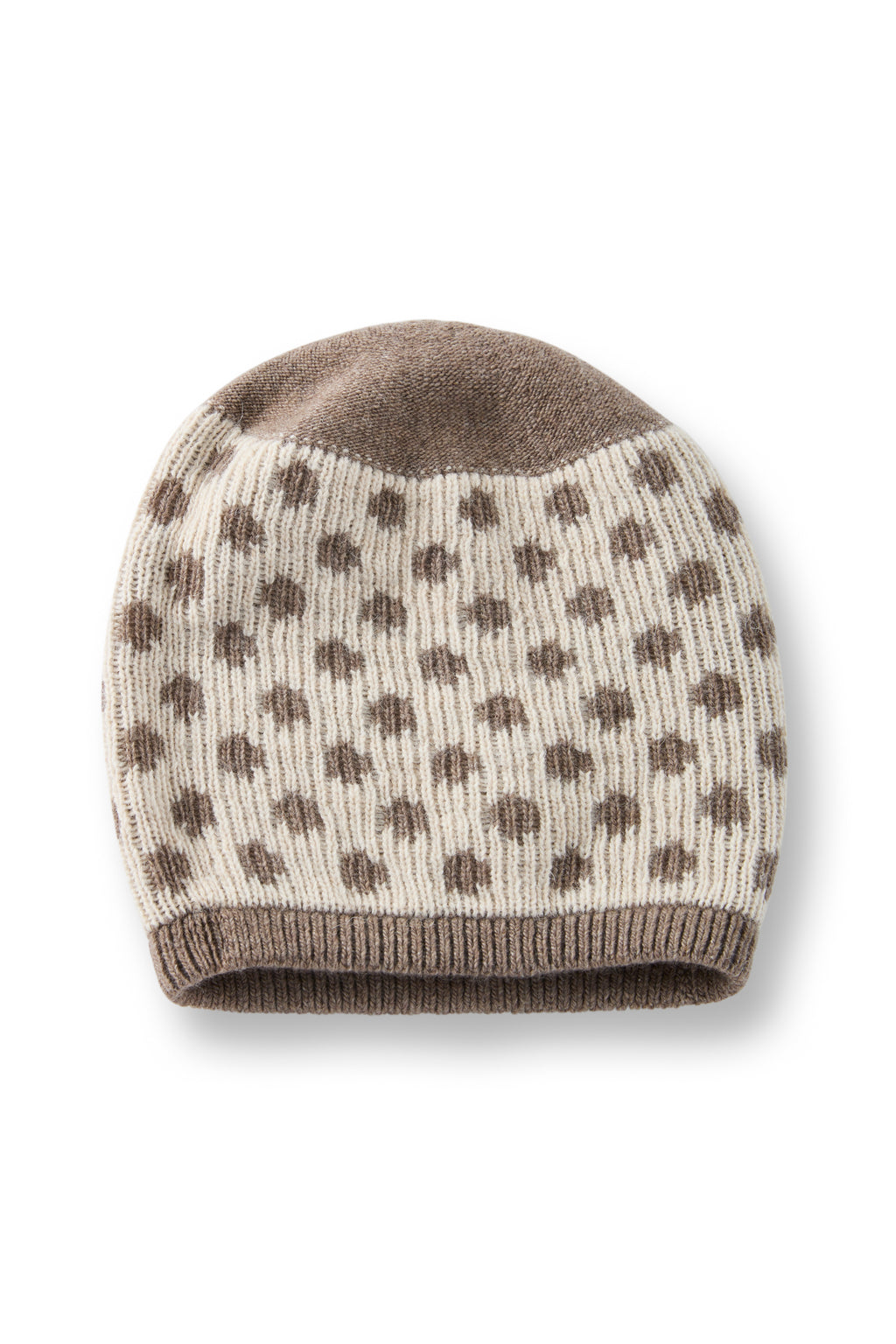 wool cashmere knit hat | reversible dot