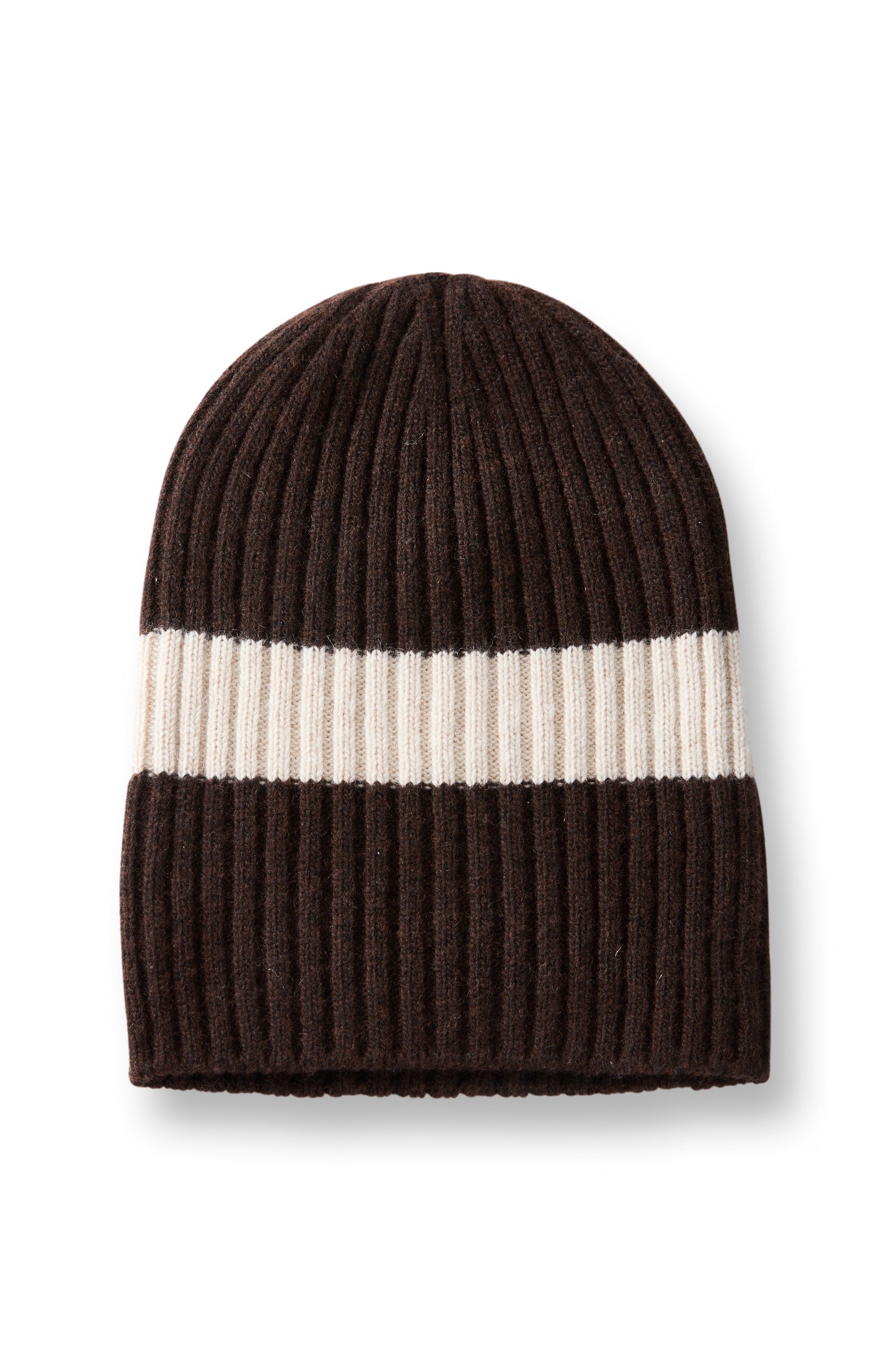 wool cashmere knit hat | wide stripe